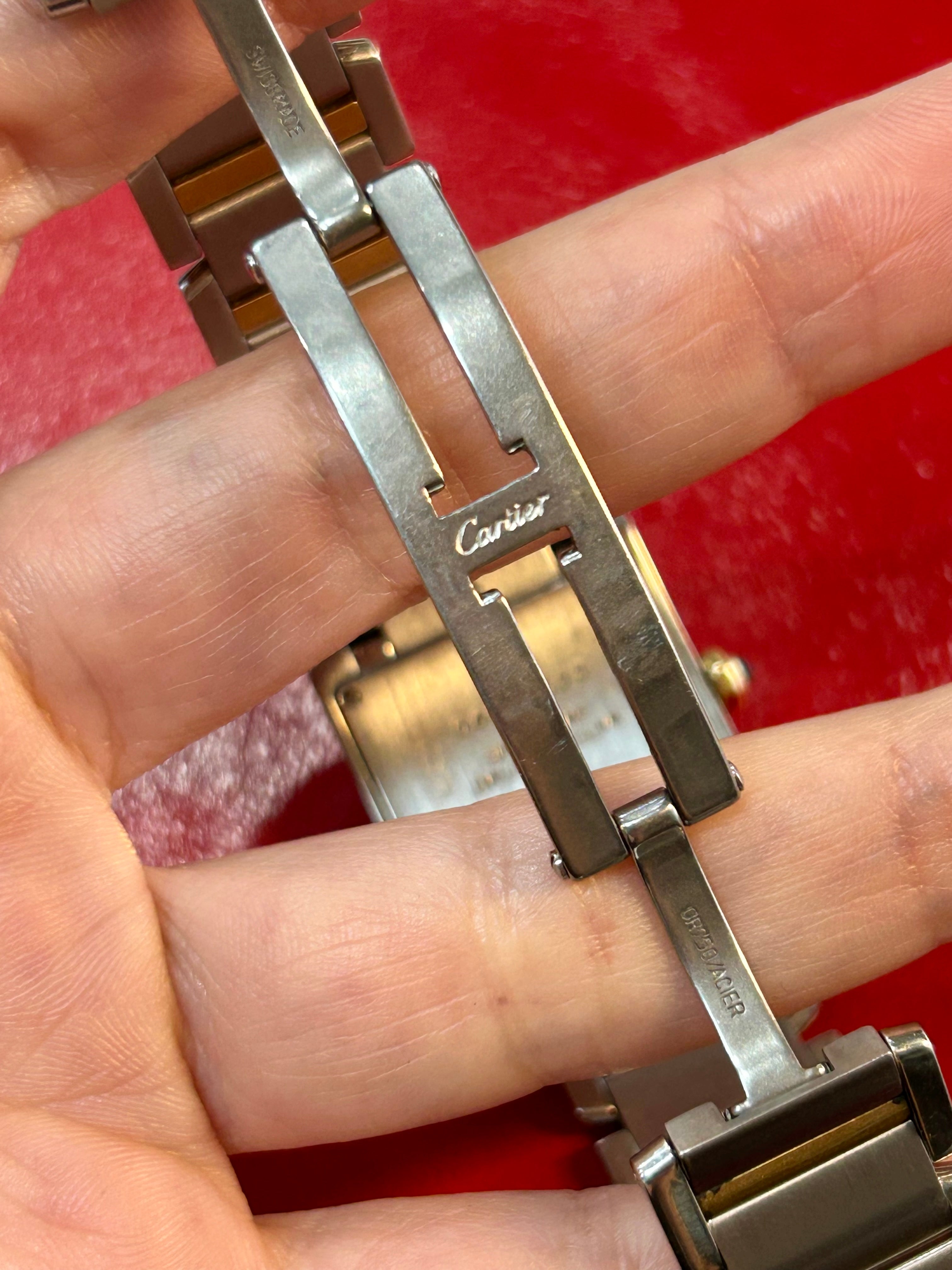 Cartier Tank Française Ref. 2384 | Small 22mm | 18k Yellow Gold & Stainless Steel White Roman Dial Quartz Watch