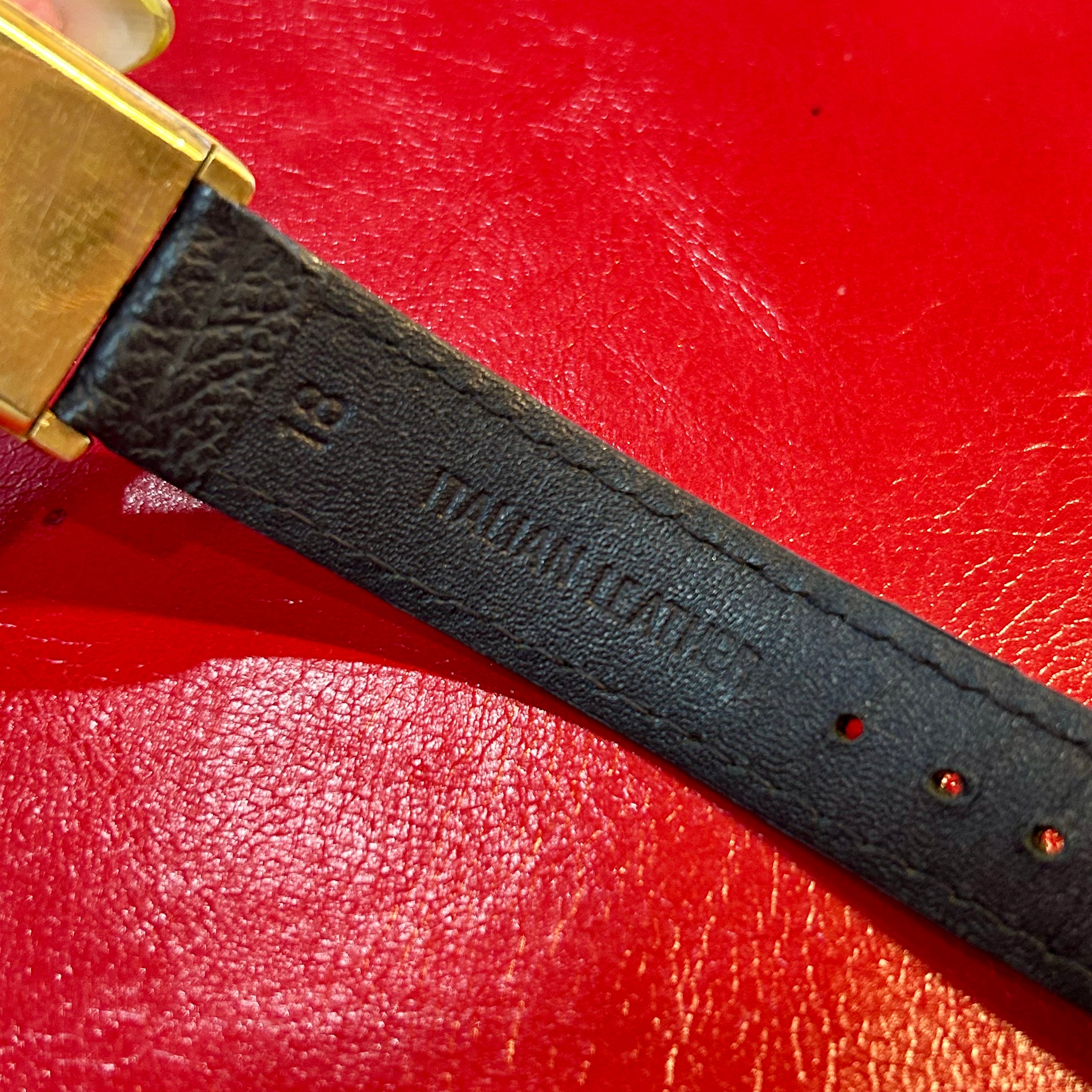 Vintage Cartier Must de Tank | 23mm | Black Leather Strap Watch