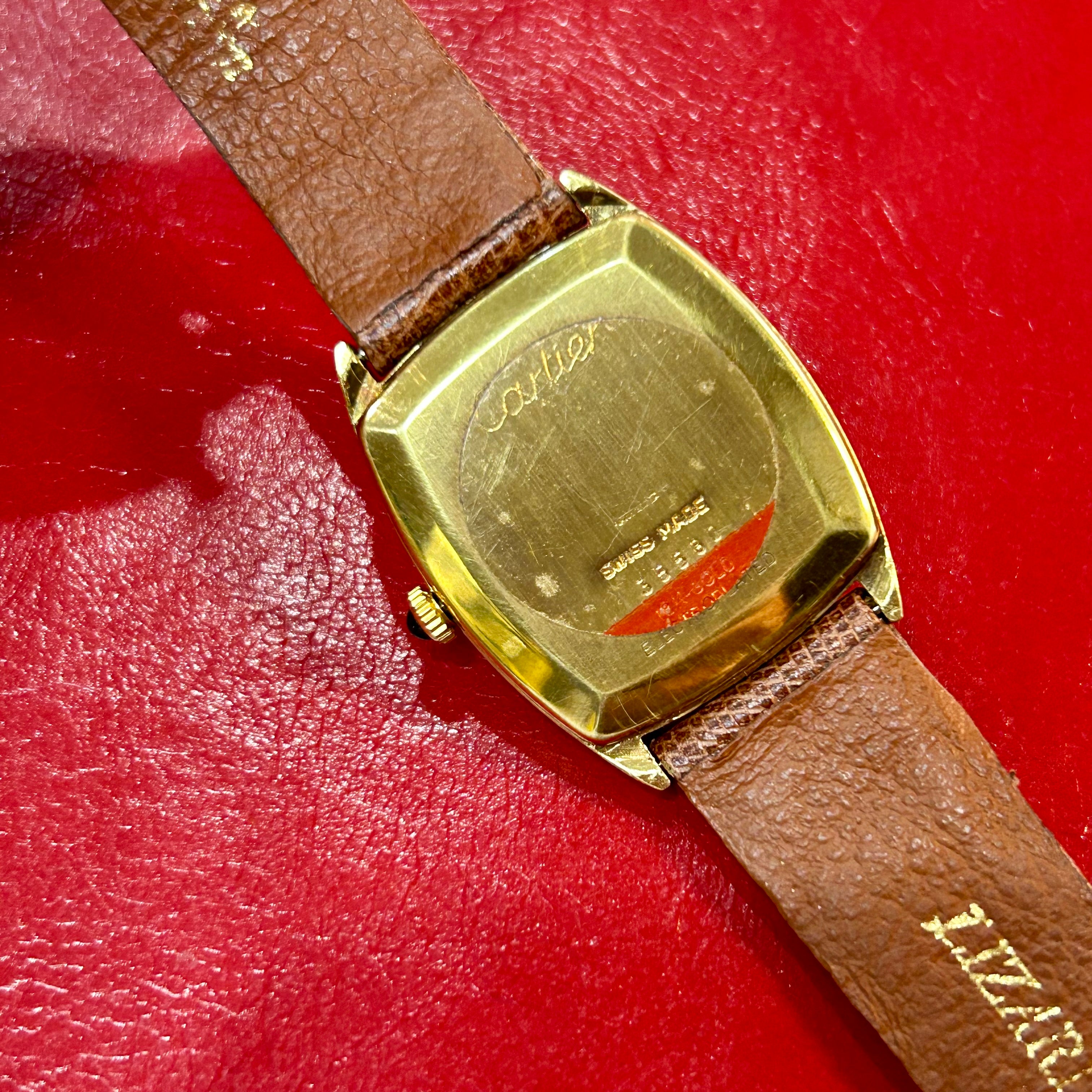 Vintage Must de Cartier Tonneau | 25mm | Light Brown Strap Watch