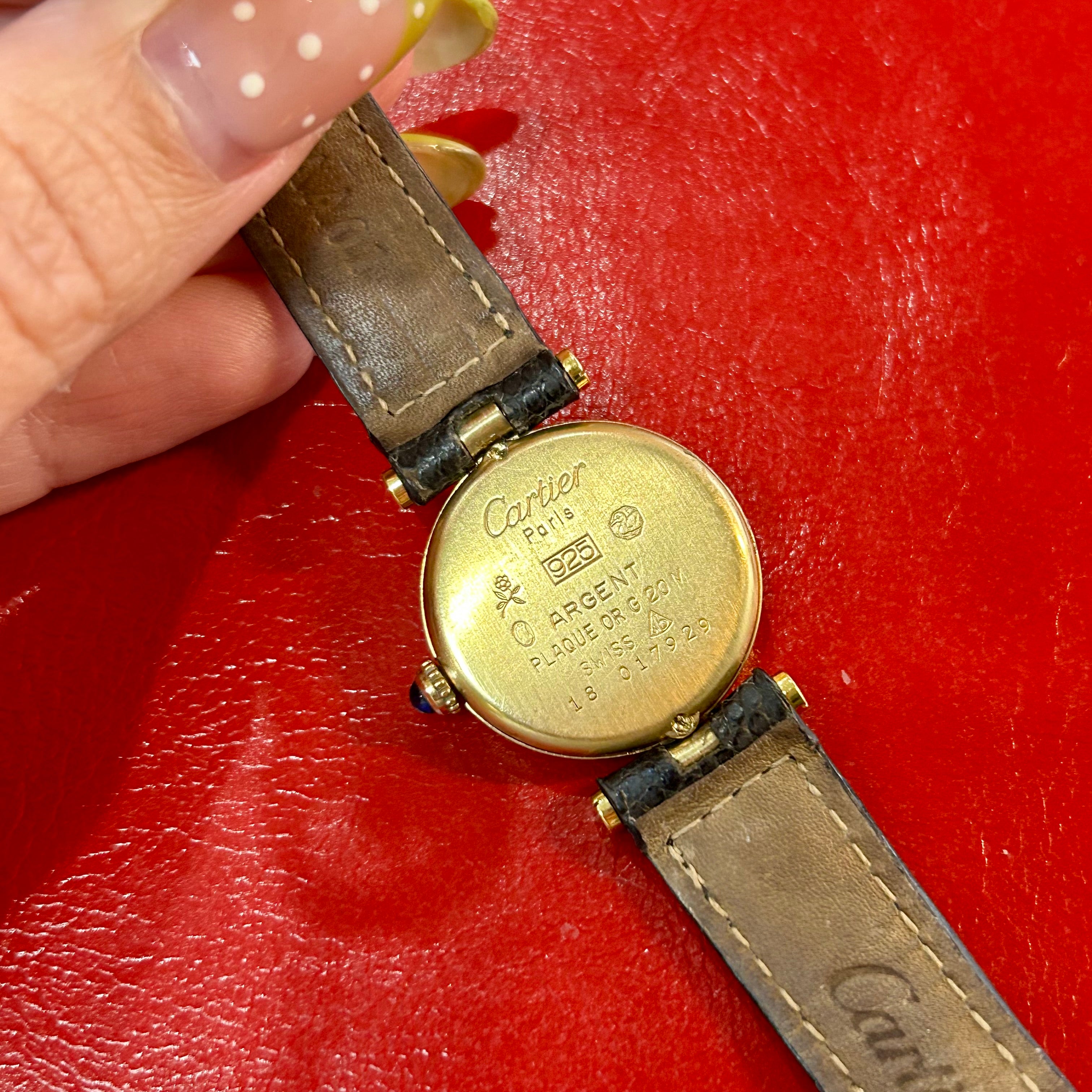 Vintage Must de Cartier Vendome | 24mm | Black Leather Strap