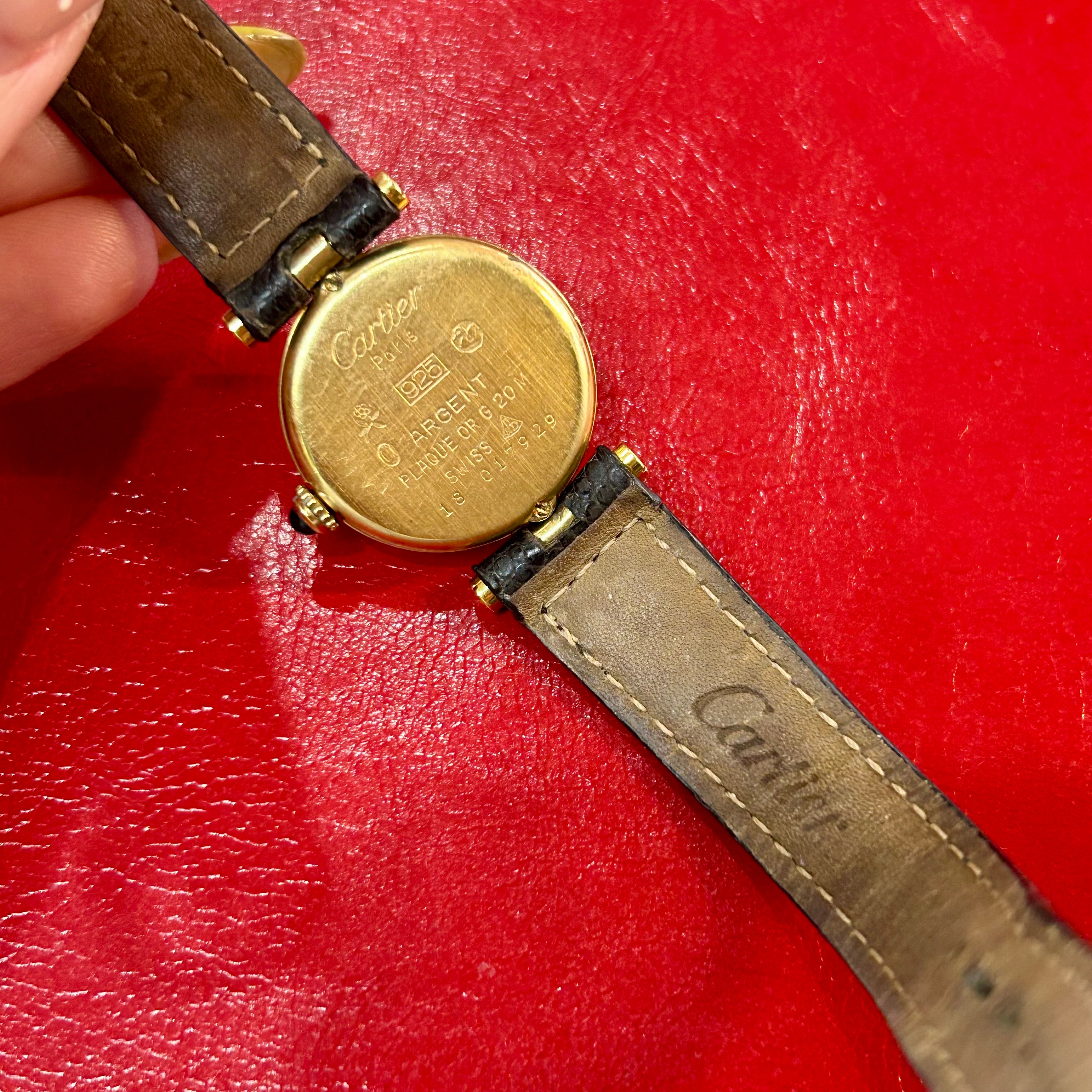 Vintage Must de Cartier Vendome | 24mm | Black Leather Strap