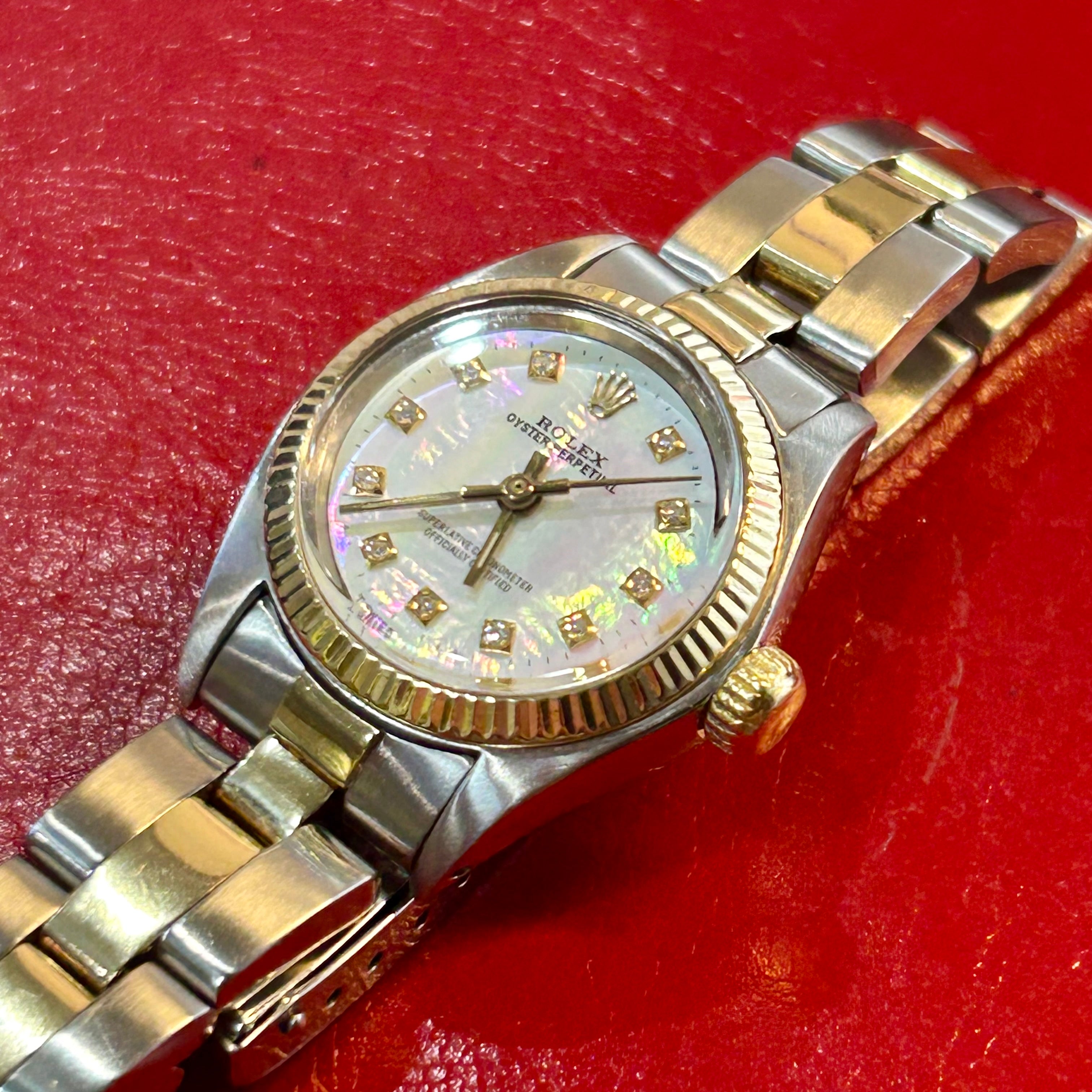 Rolex Lady Oyster Perpetual Ref 6719 | 26mm | Diamond Mother of Pearl Dial | Oyster Band Watch