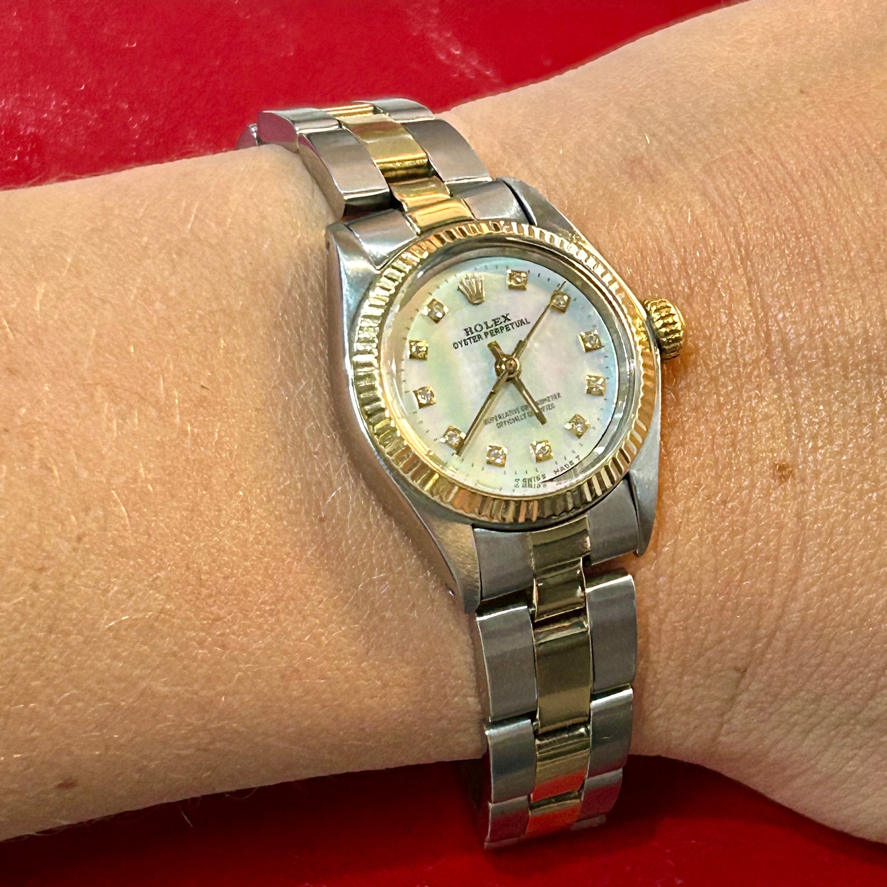 Rolex Lady Oyster Perpetual Ref 6719 | 26mm | Diamond Mother of Pearl Dial | Oyster Band Watch