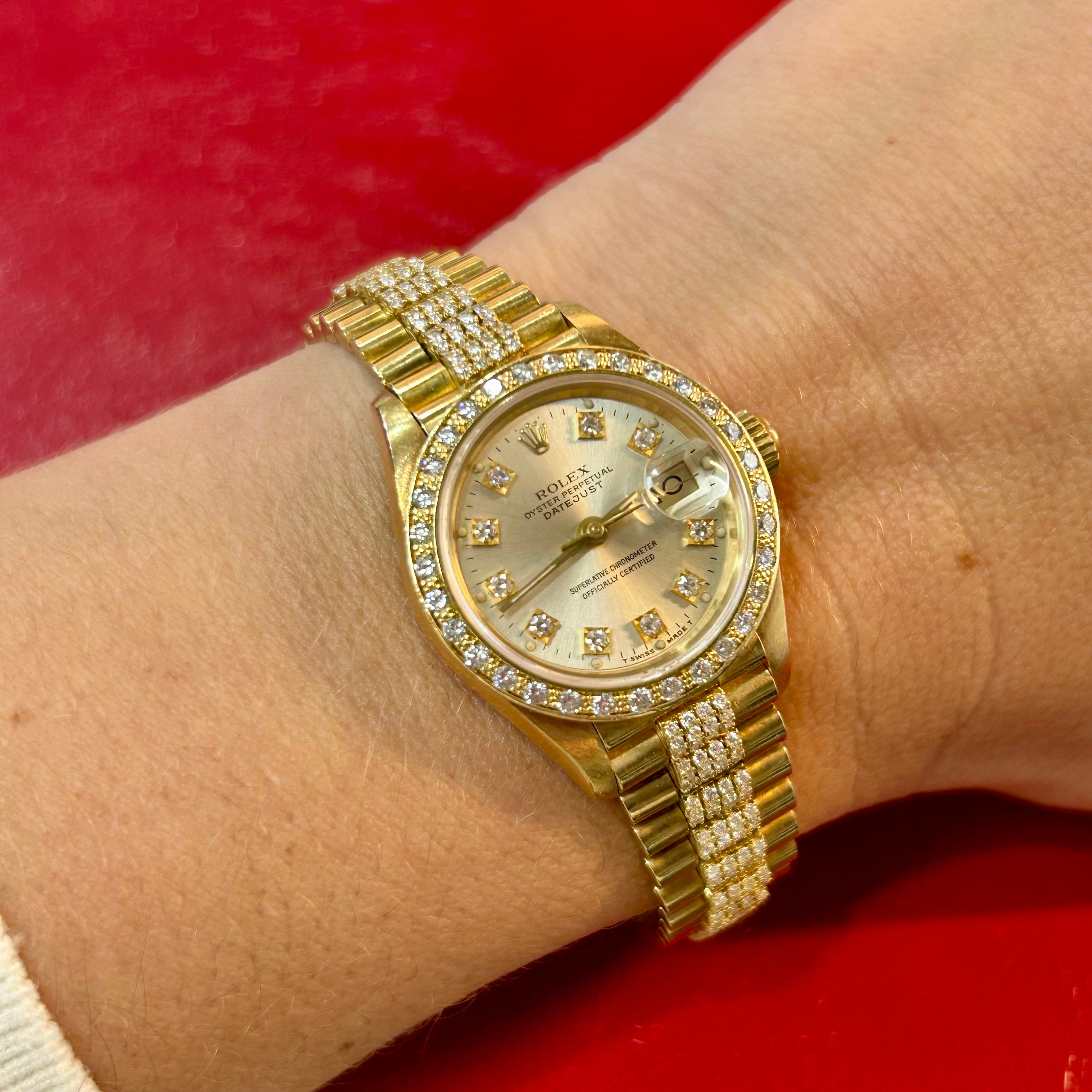 Rolex Lady President Ref 69178 | 26mm | Champagne Diamond Dial | Custom Diamonds