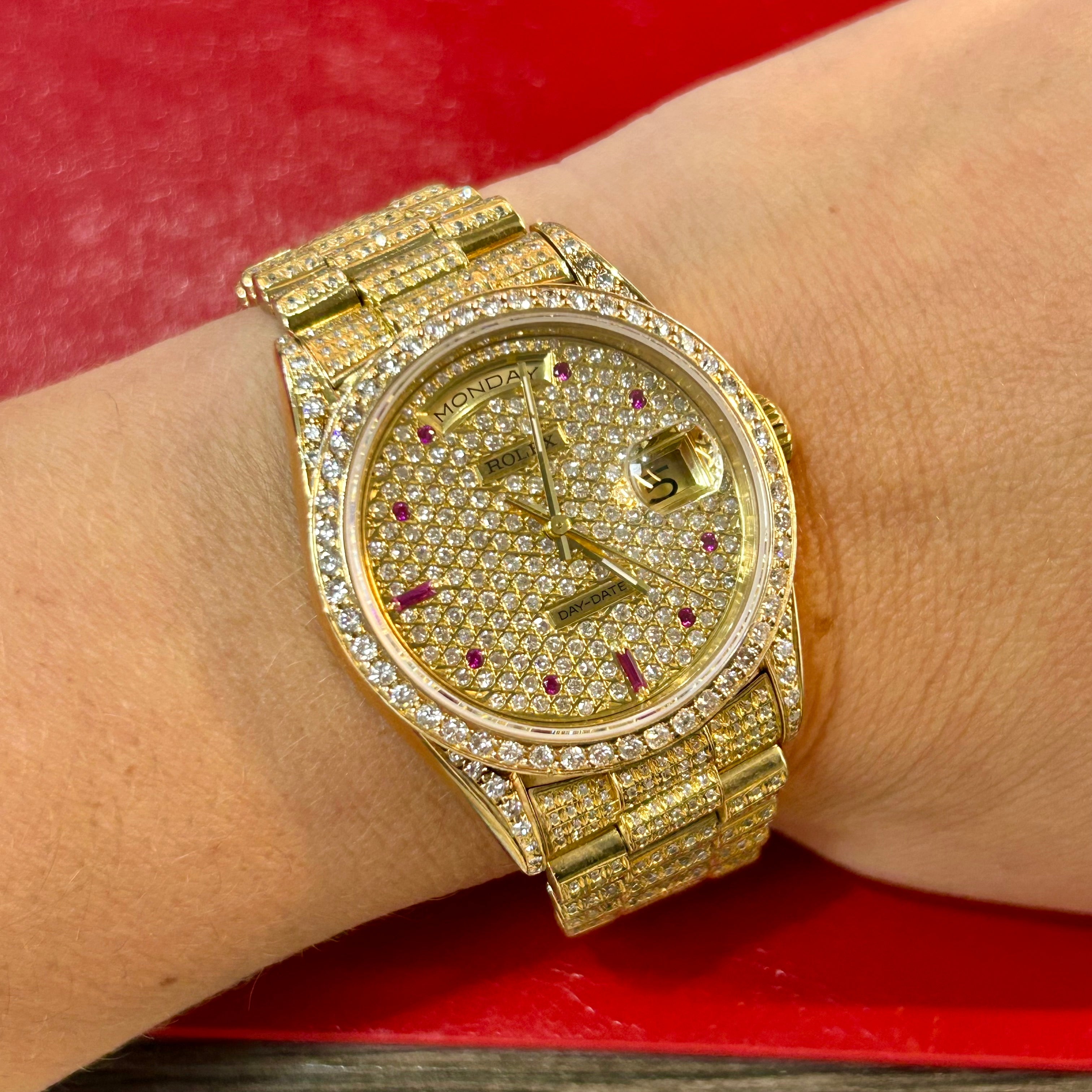 Rolex Men's President Ref 18238 | 36mm | Pave Dial & Diamond Bezel Watch