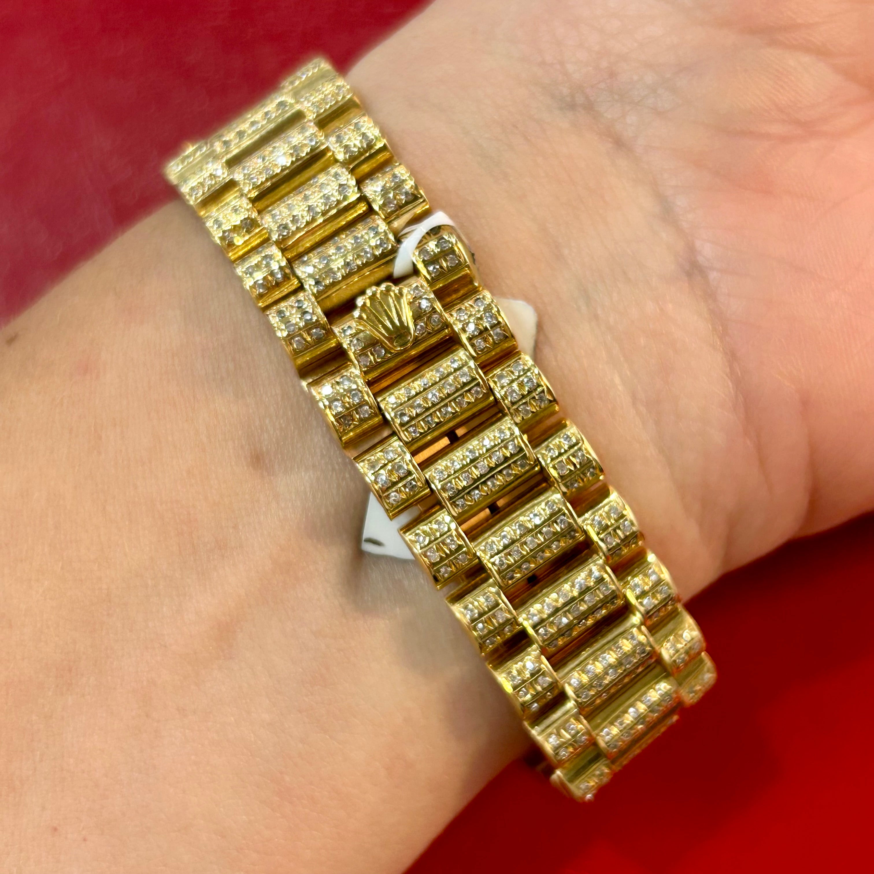 Rolex Men's President Ref 18238 | 36mm | Pave Dial & Diamond Bezel Watch