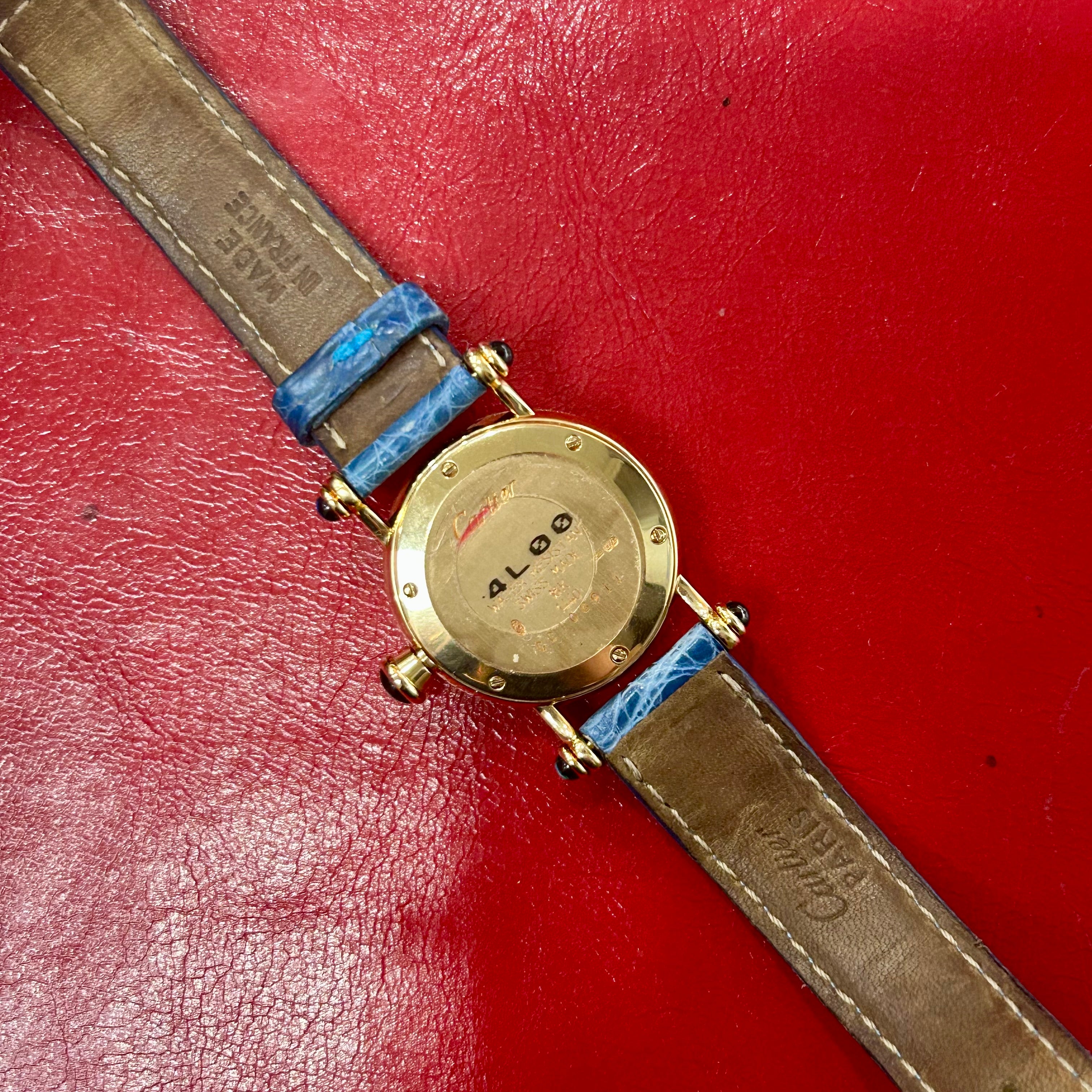 Cartier Diabolo 150th Anniversary Special Edition | 27.5mm | 18k Yellow Gold | Blue leather Strap