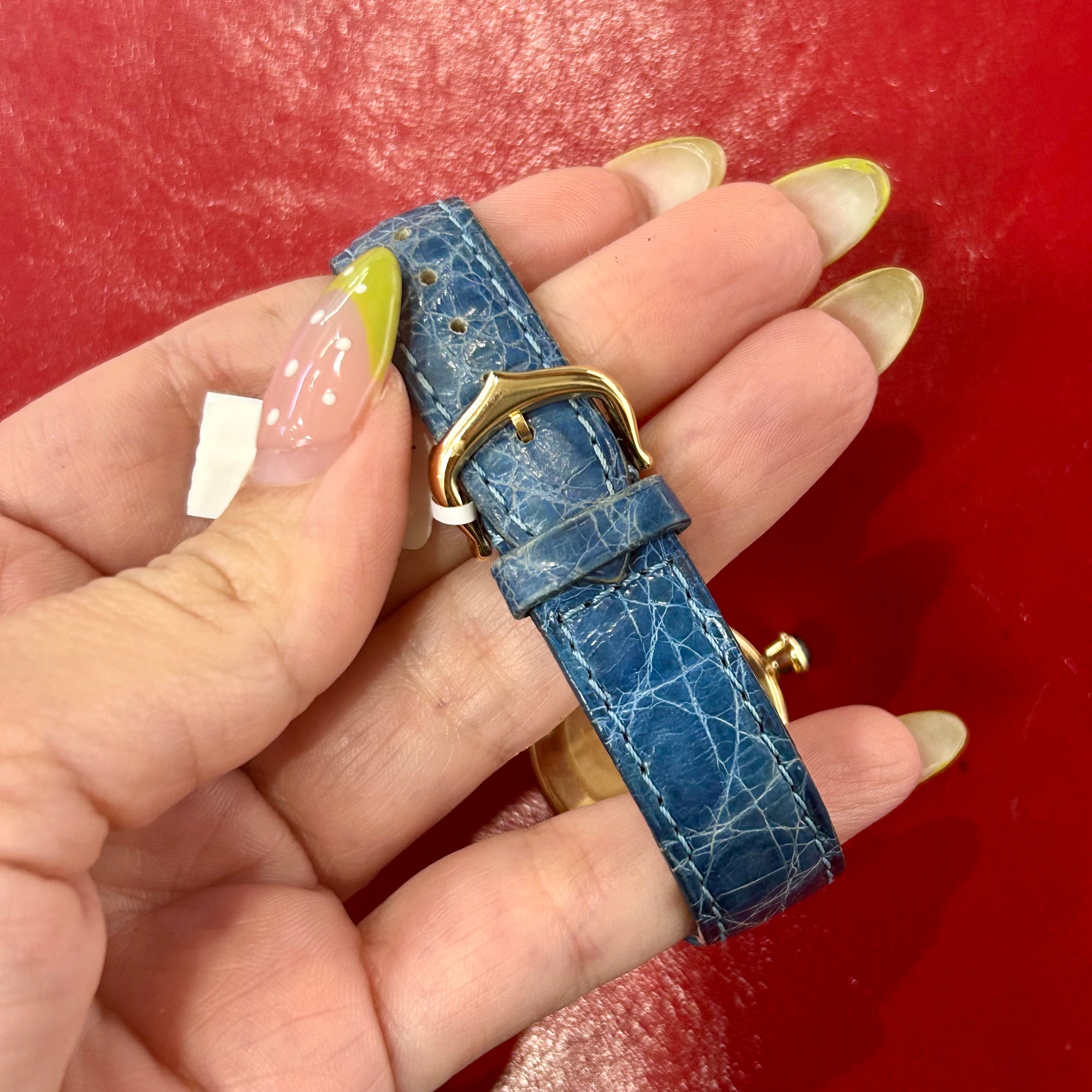 Cartier Diabolo 150th Anniversary Special Edition | 27.5mm | 18k Yellow Gold | Blue leather Strap