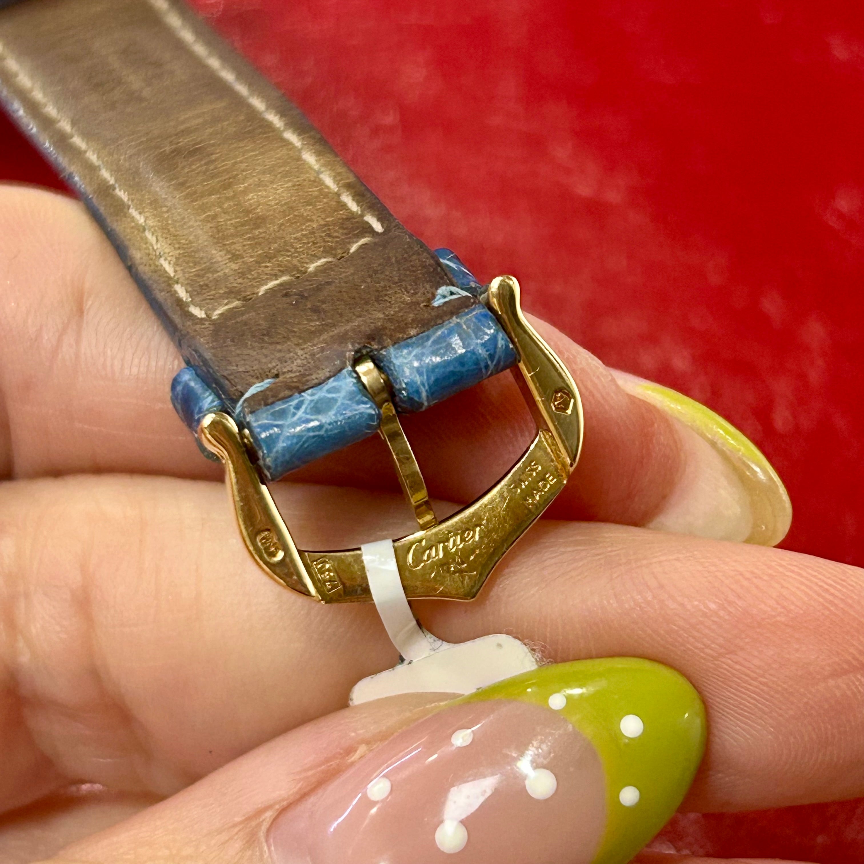Cartier Diabolo 150th Anniversary Special Edition | 27.5mm | 18k Yellow Gold | Blue leather Strap