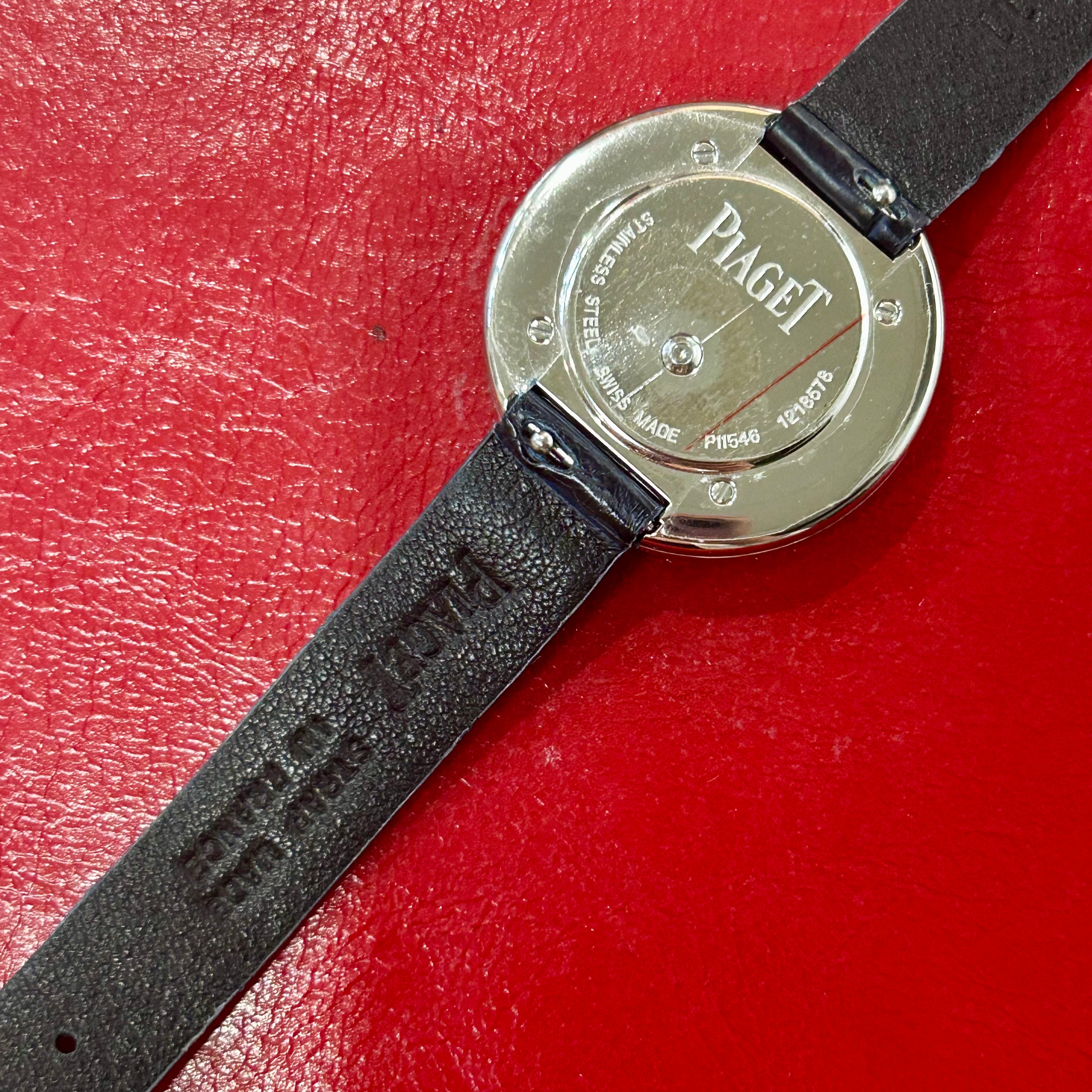 Piaget Possesion Diamond Dial Watch | 29 mm | Black Leather Strap Watch