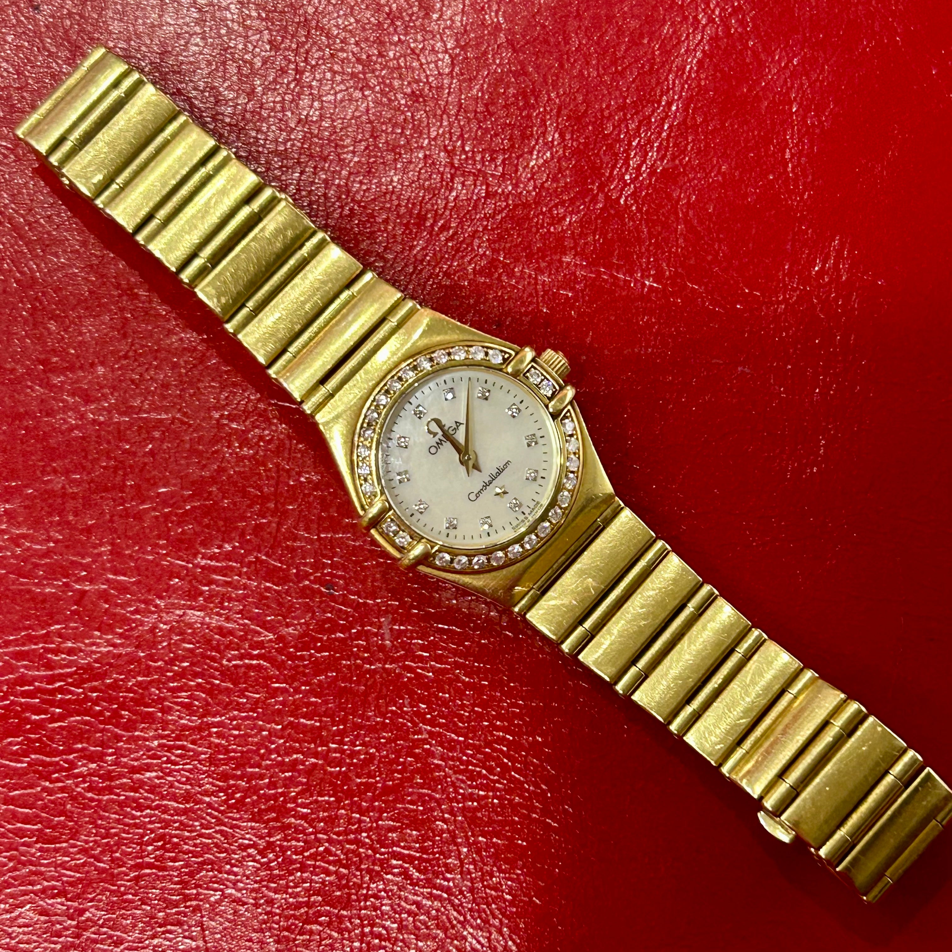 Omega Constellation Ref 1167.75.00 | 22.5mm | Diamond Bezel | 18k Yellow Gold | Complete Set |