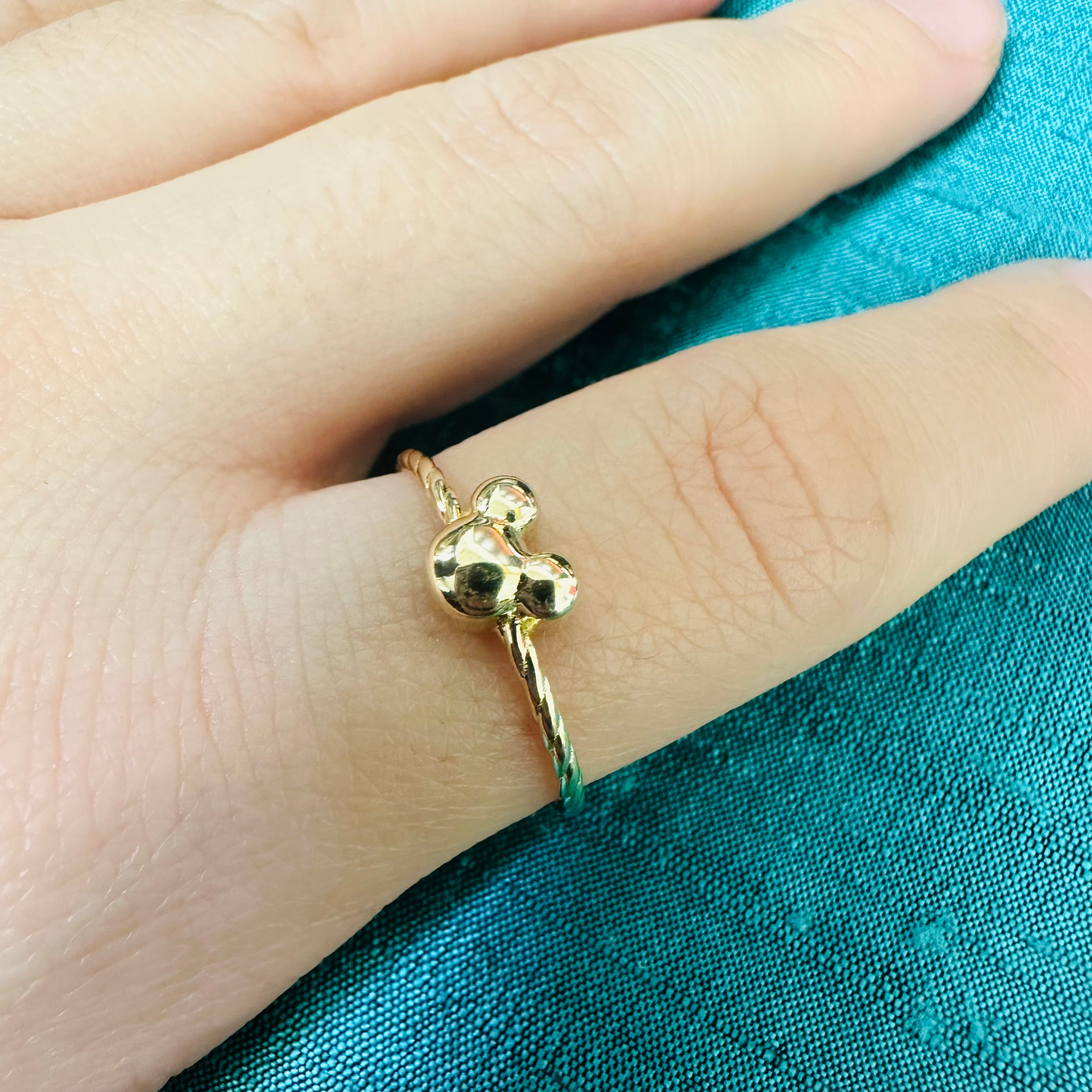 14K Yellow Gold Mouse Ring