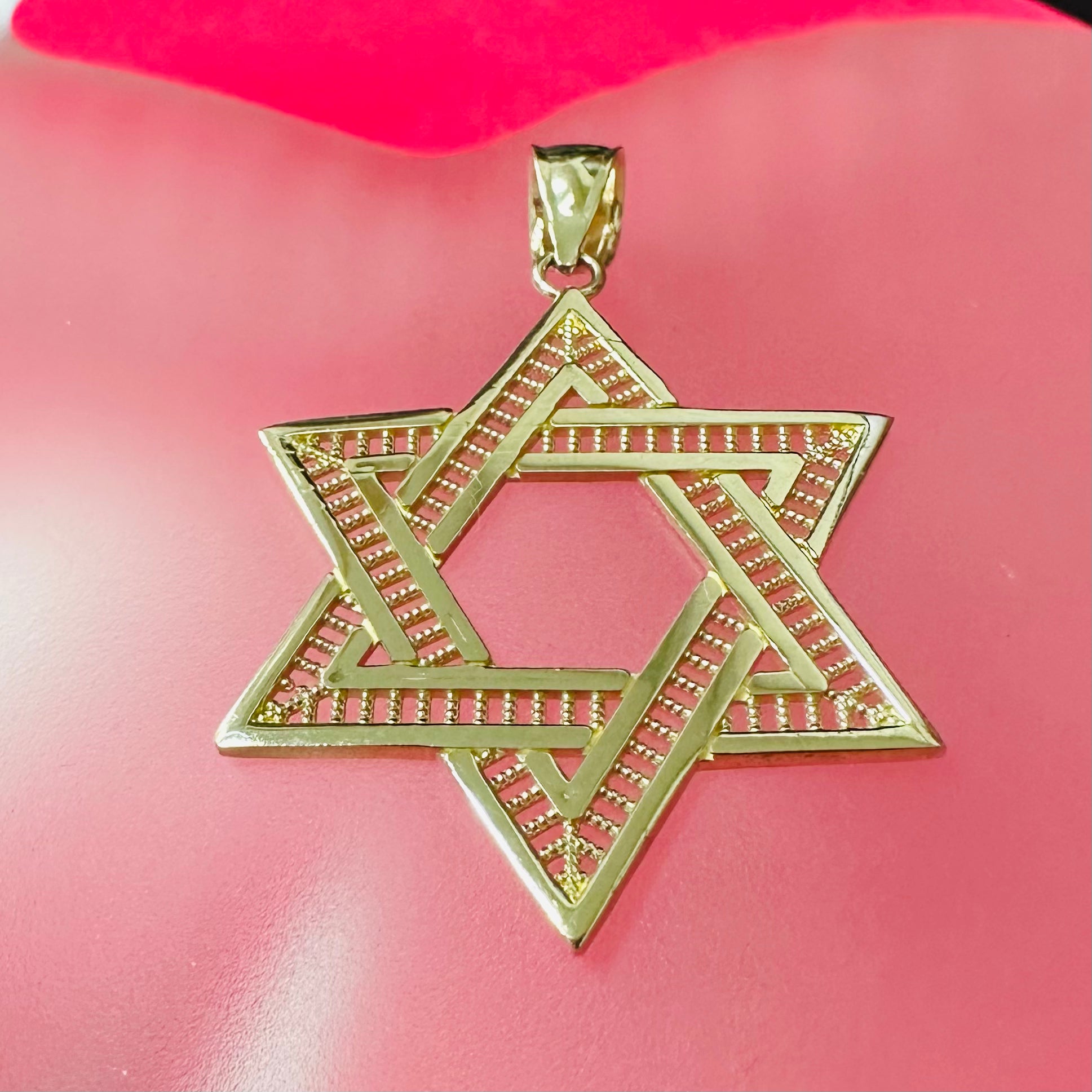 14K Yellow Gold Star of David 1.75"