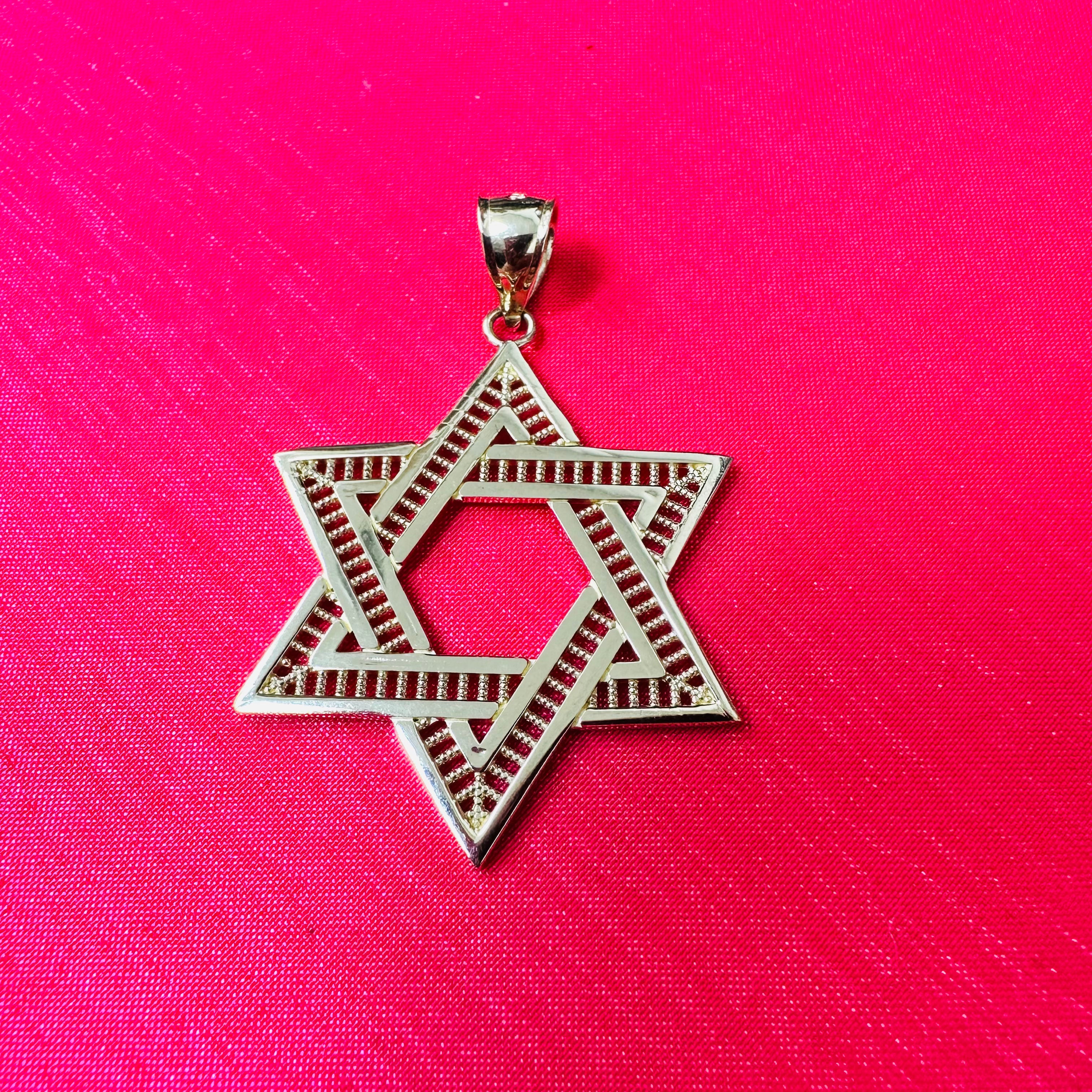 14K Yellow Gold Star of David 1.75"