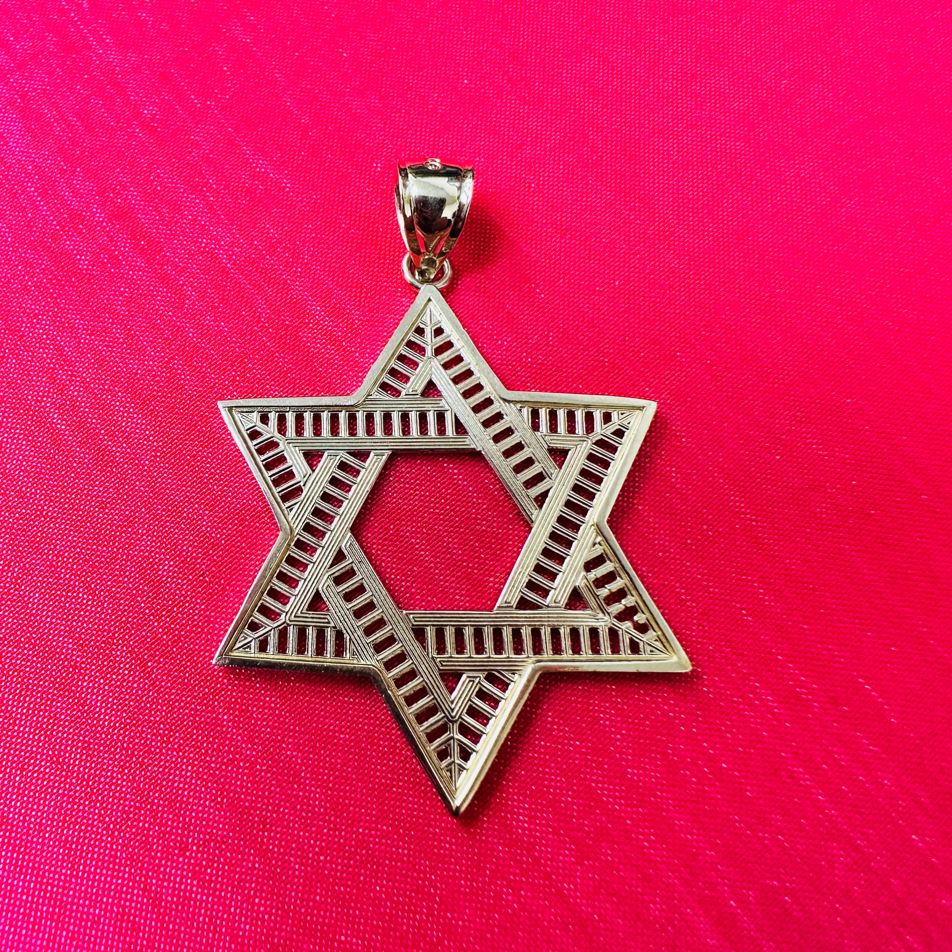 14K Yellow Gold Star of David 1.75"