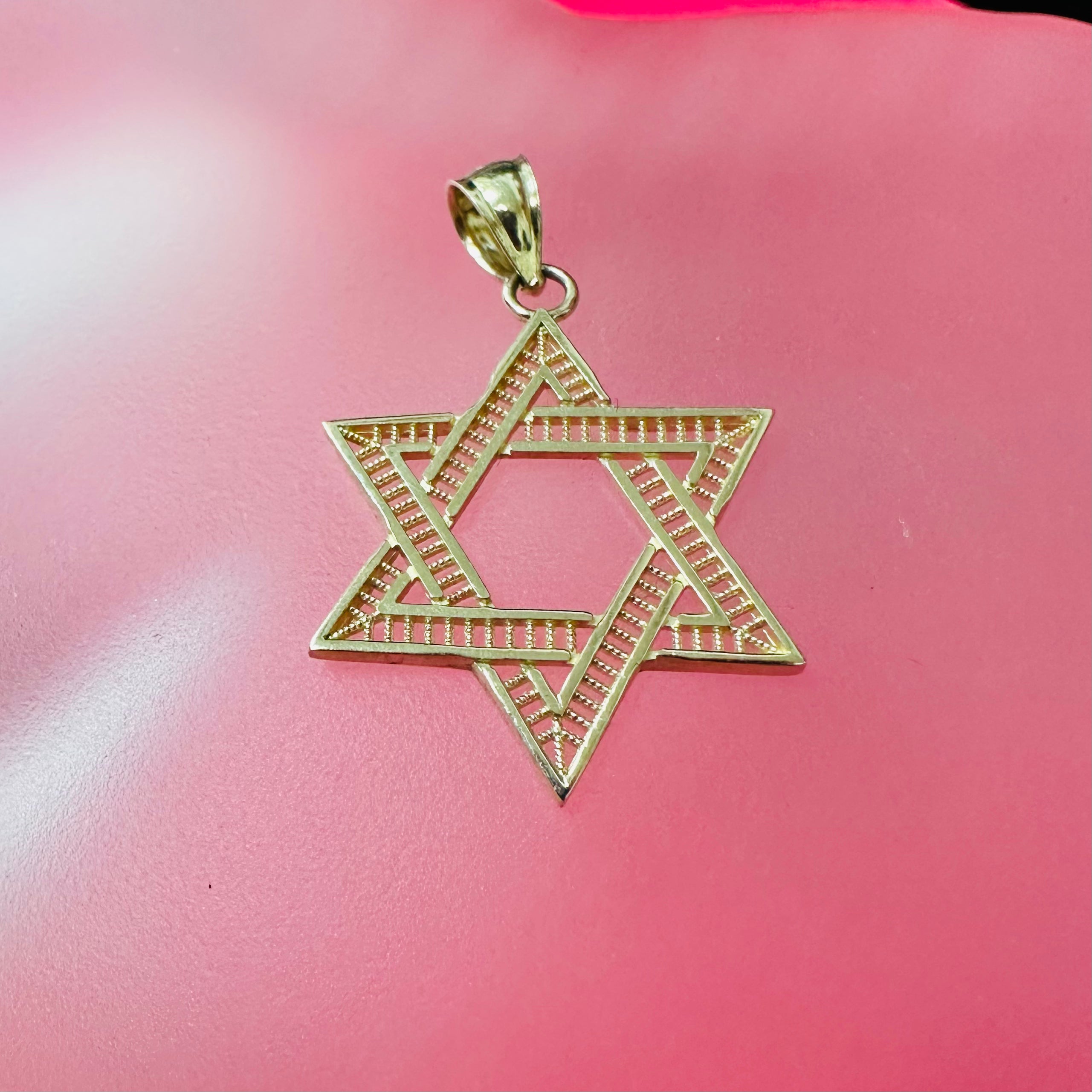 14K Yellow Gold Star of David 1.25"