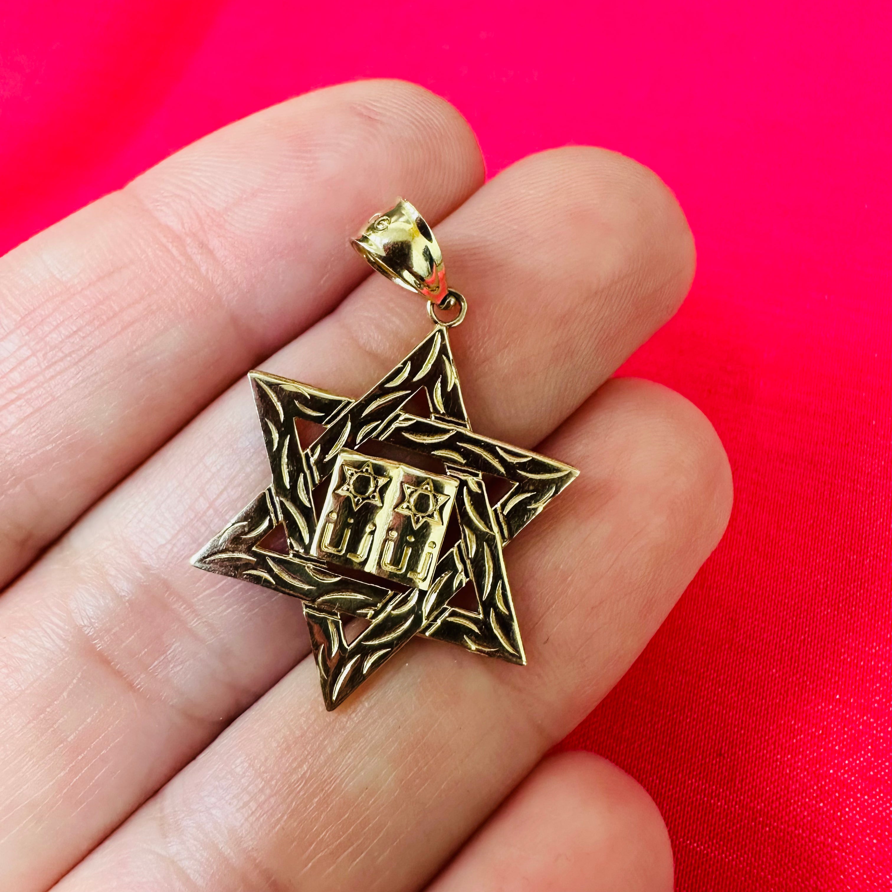 14K Yellow Gold Star of David