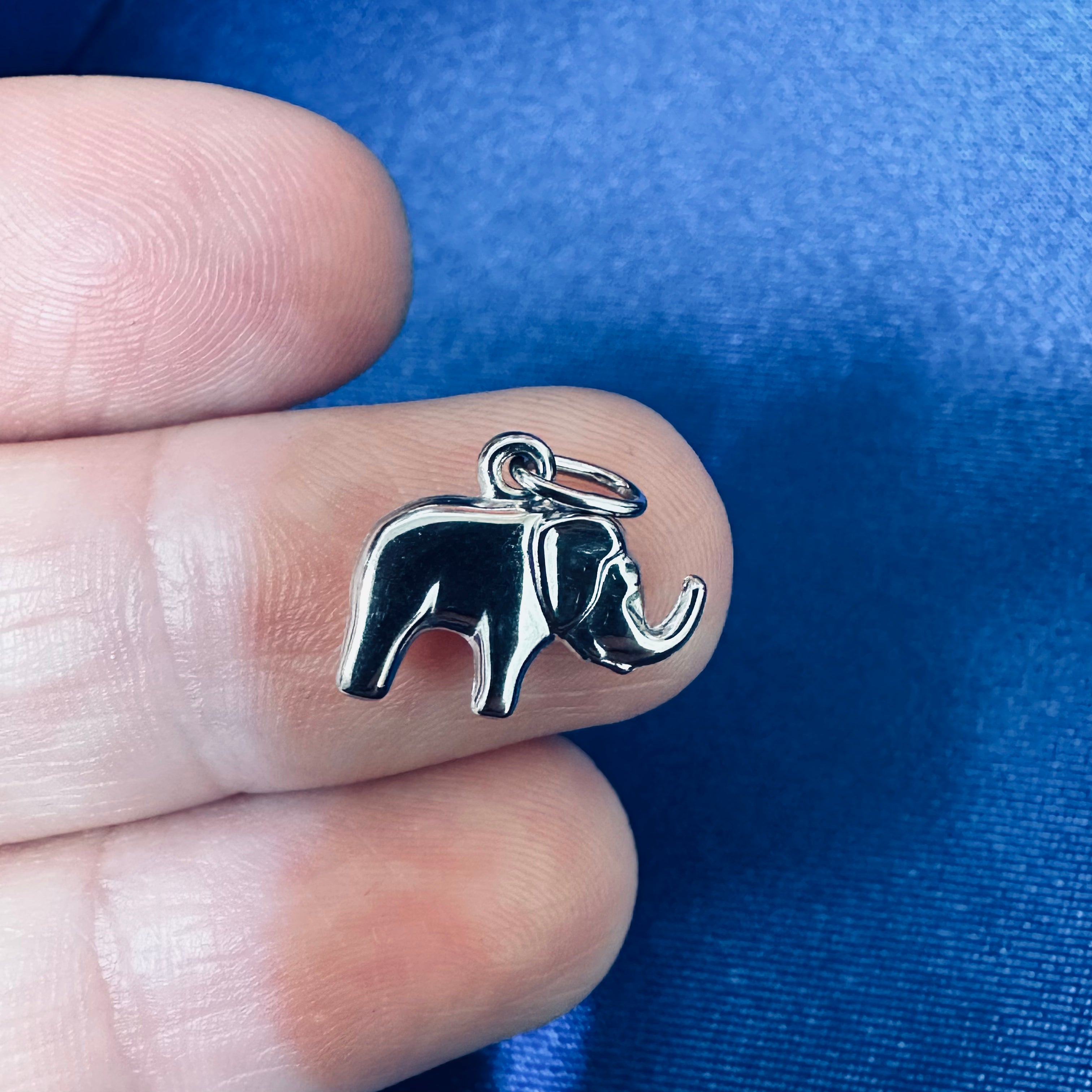 14K White Gold Elephant Charm