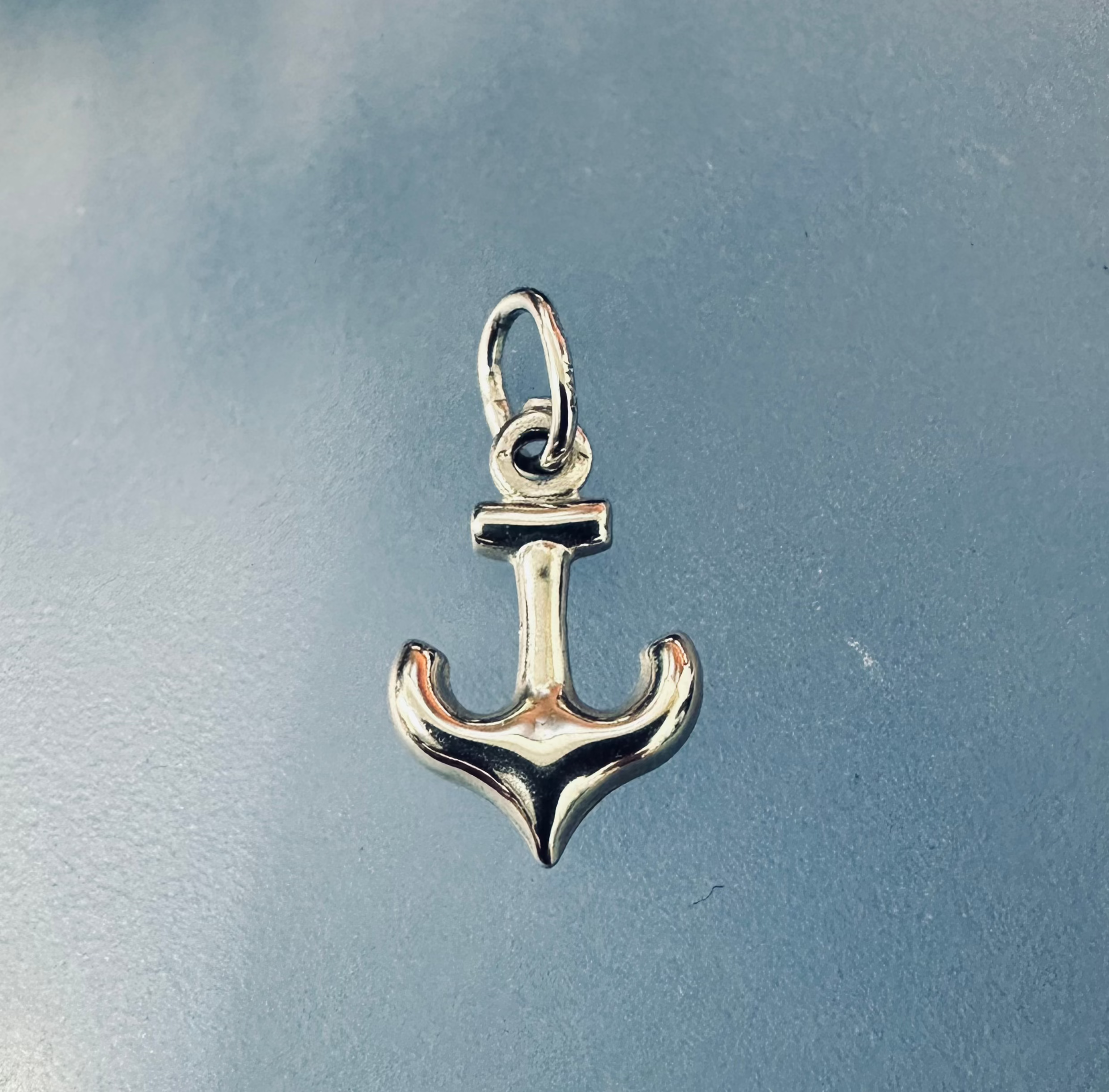 14K White Gold Anchor Charm