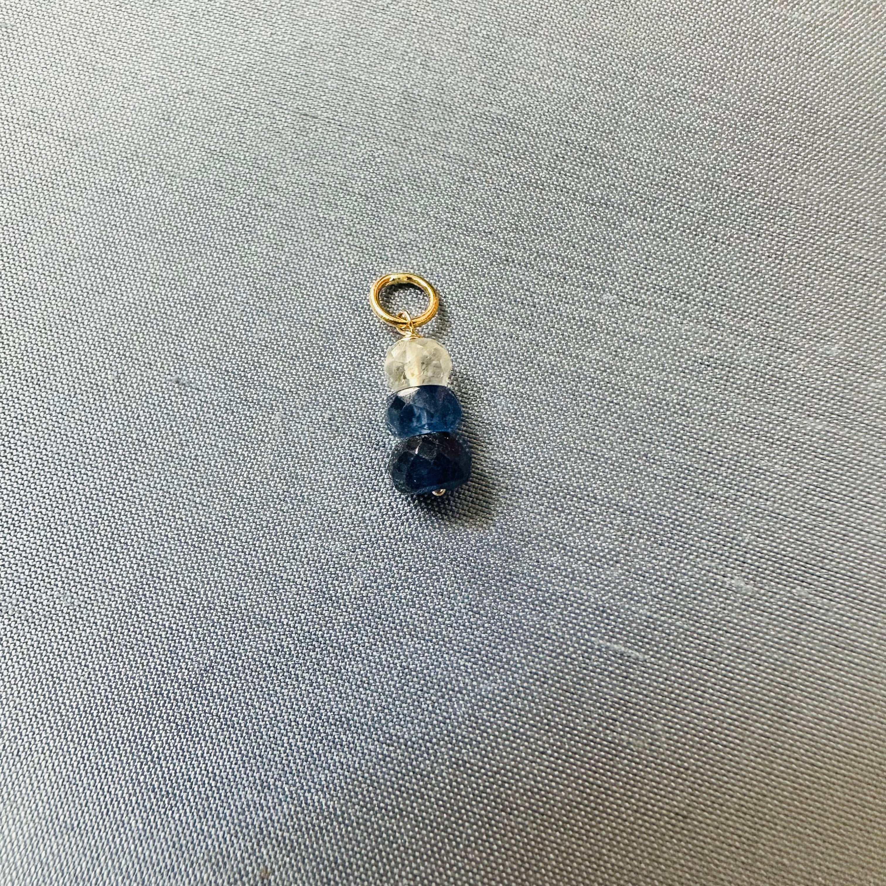 14K Yellow Gold Ombre Beads Gem Charm