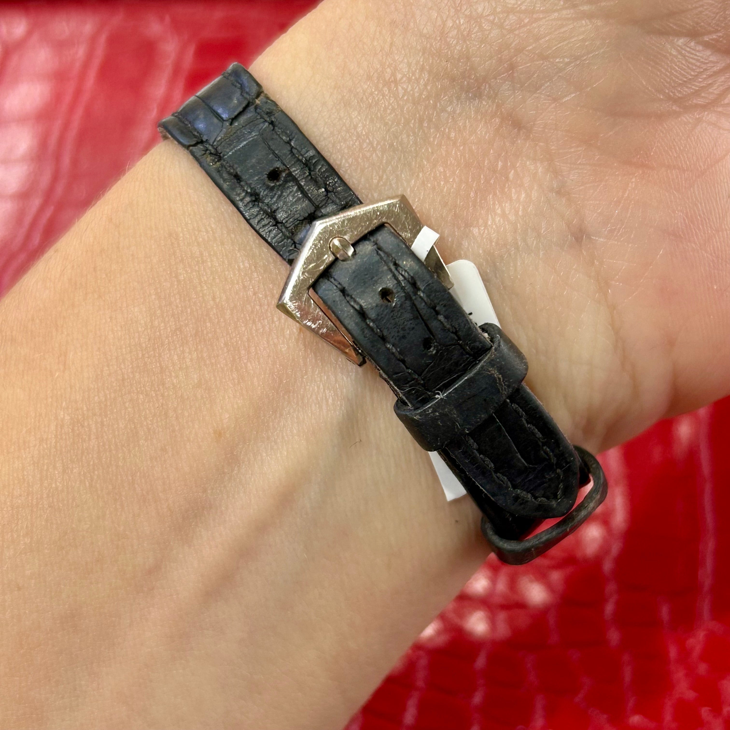Patek Philippe Gondolo | Ref 4825/100G | Diamond Watch Black leather Strap