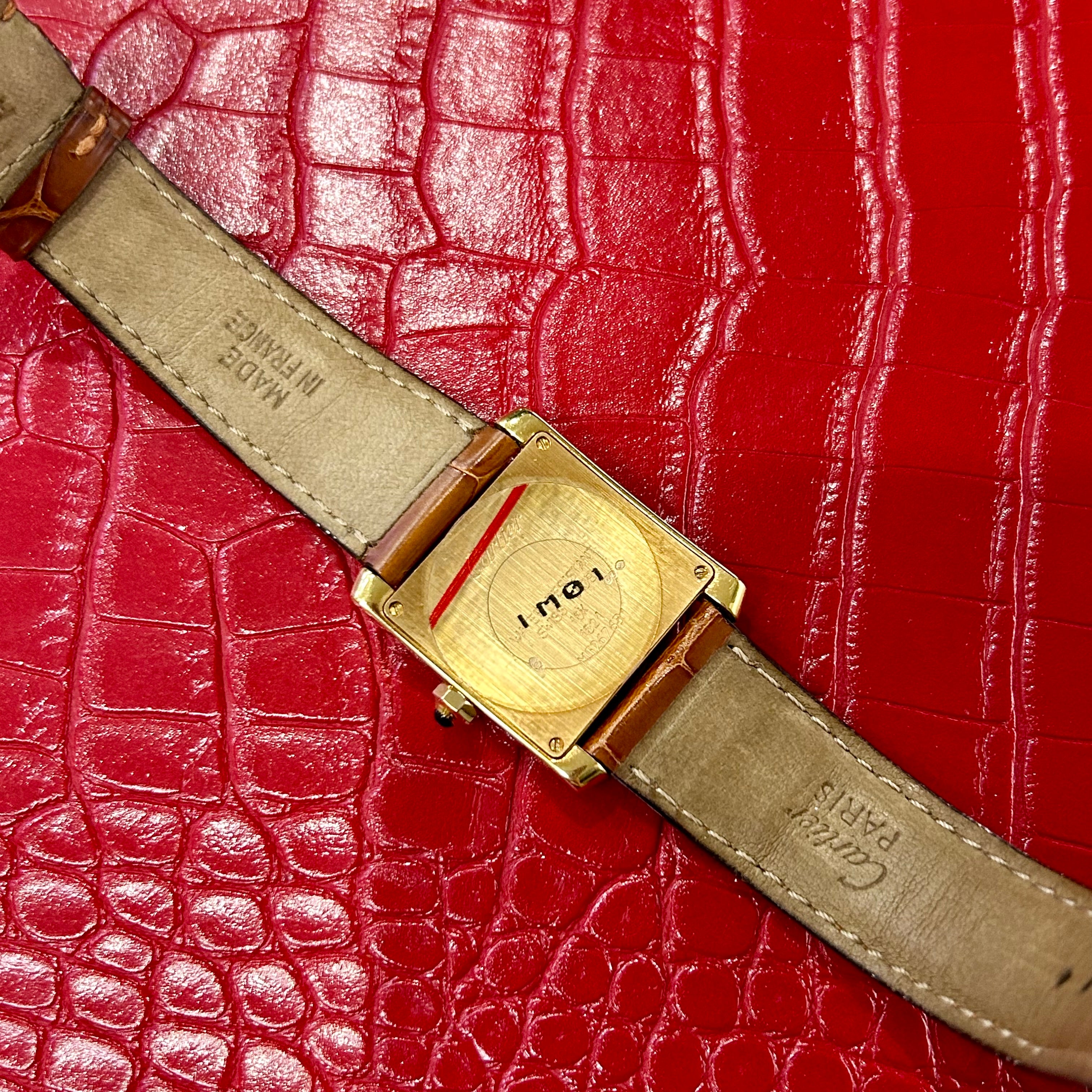 Cartier Tank Francaise | Ref 1821 | 25mm | Crocodile leather brown strap