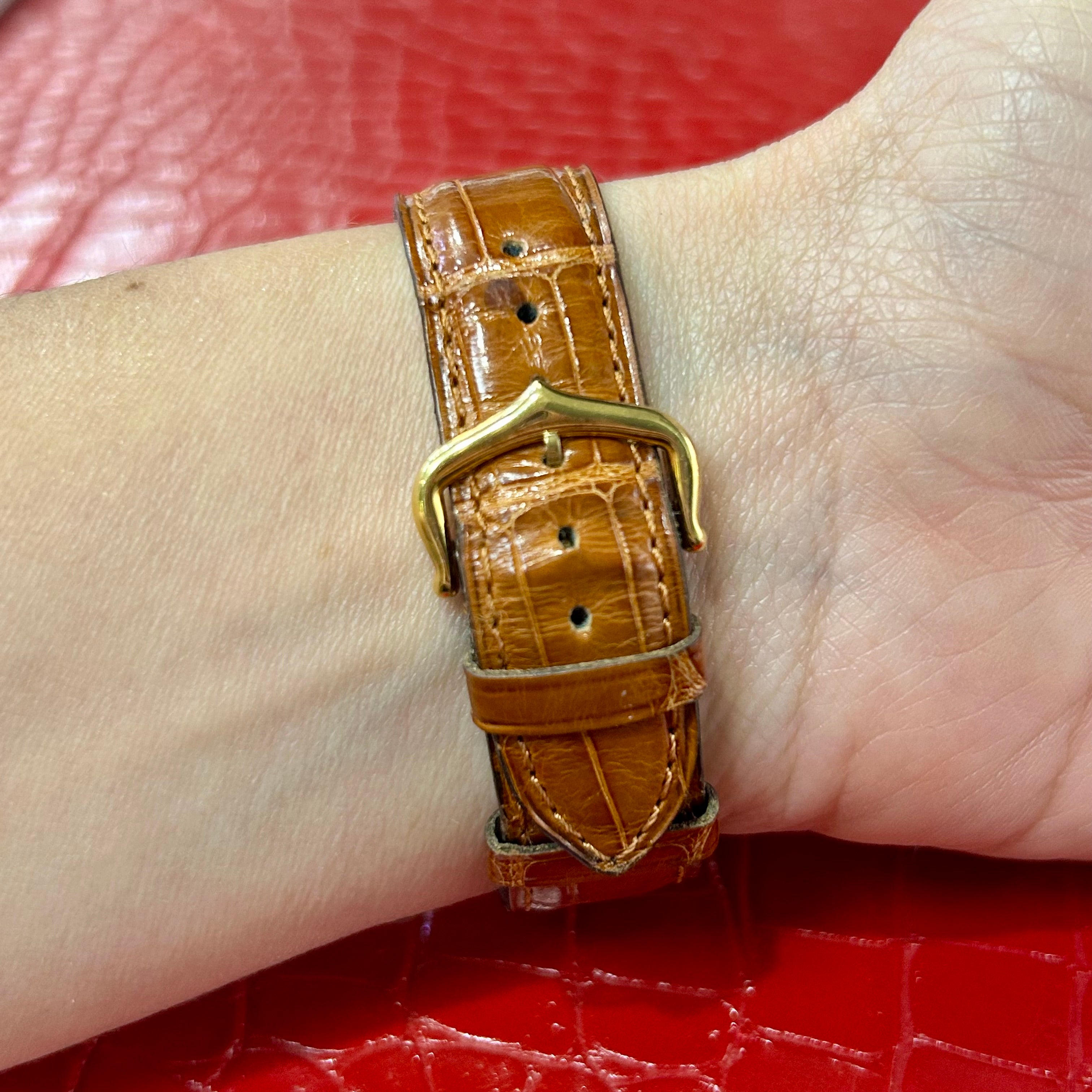 Cartier Tank Francaise | Ref 1821 | 25mm | Crocodile leather brown strap