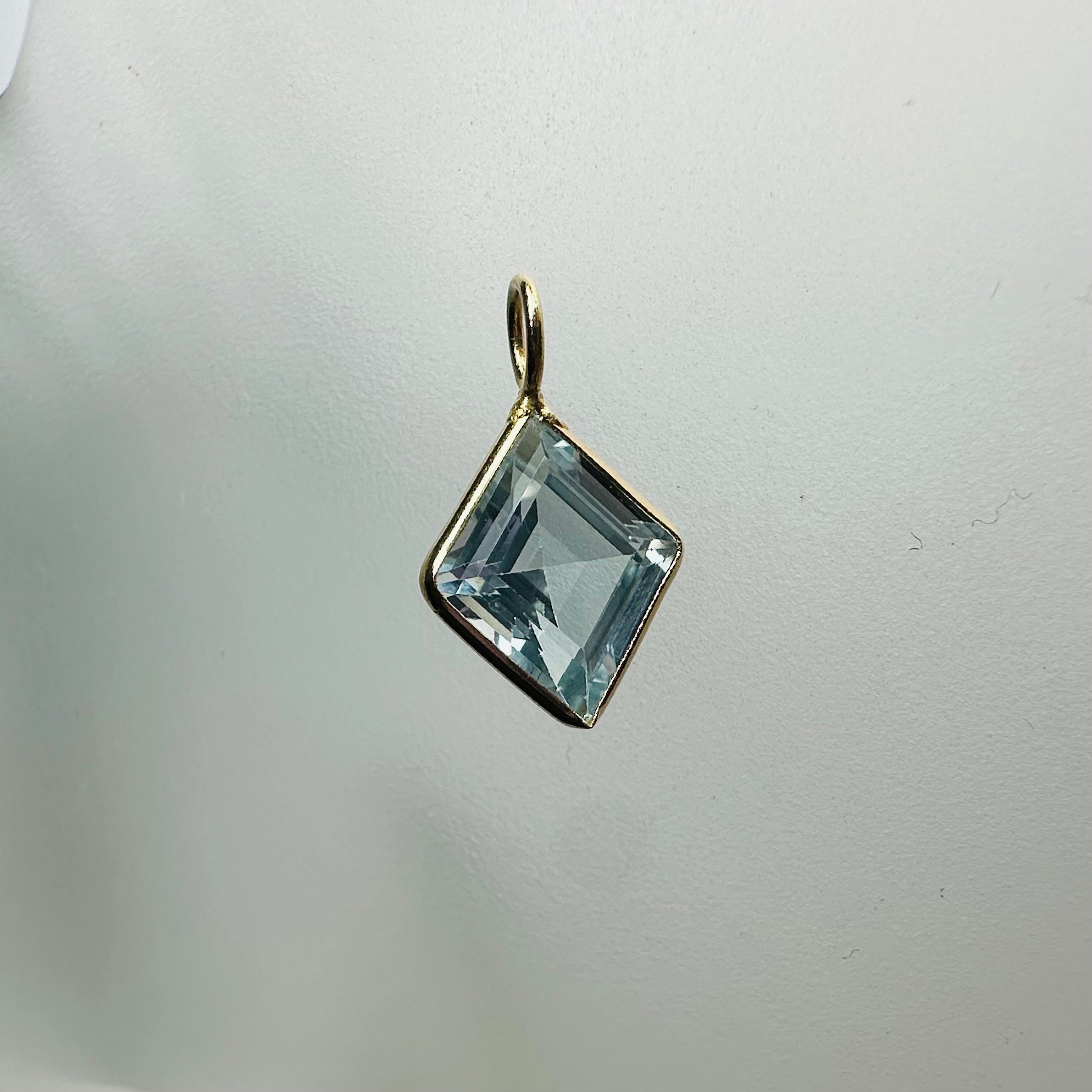 Blue Topaz 14K Yellow Gold Charm