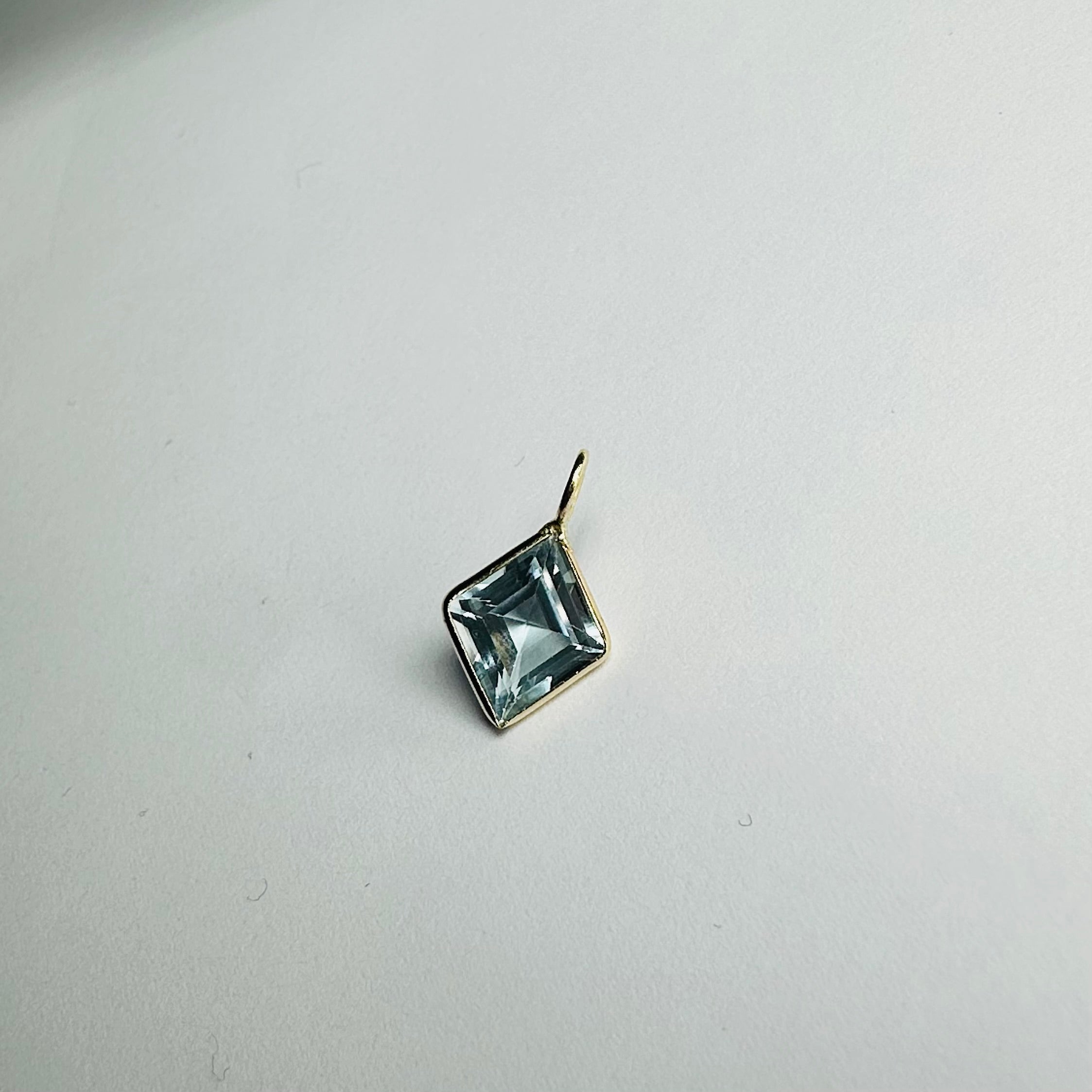 Blue Topaz 14K Yellow Gold Charm