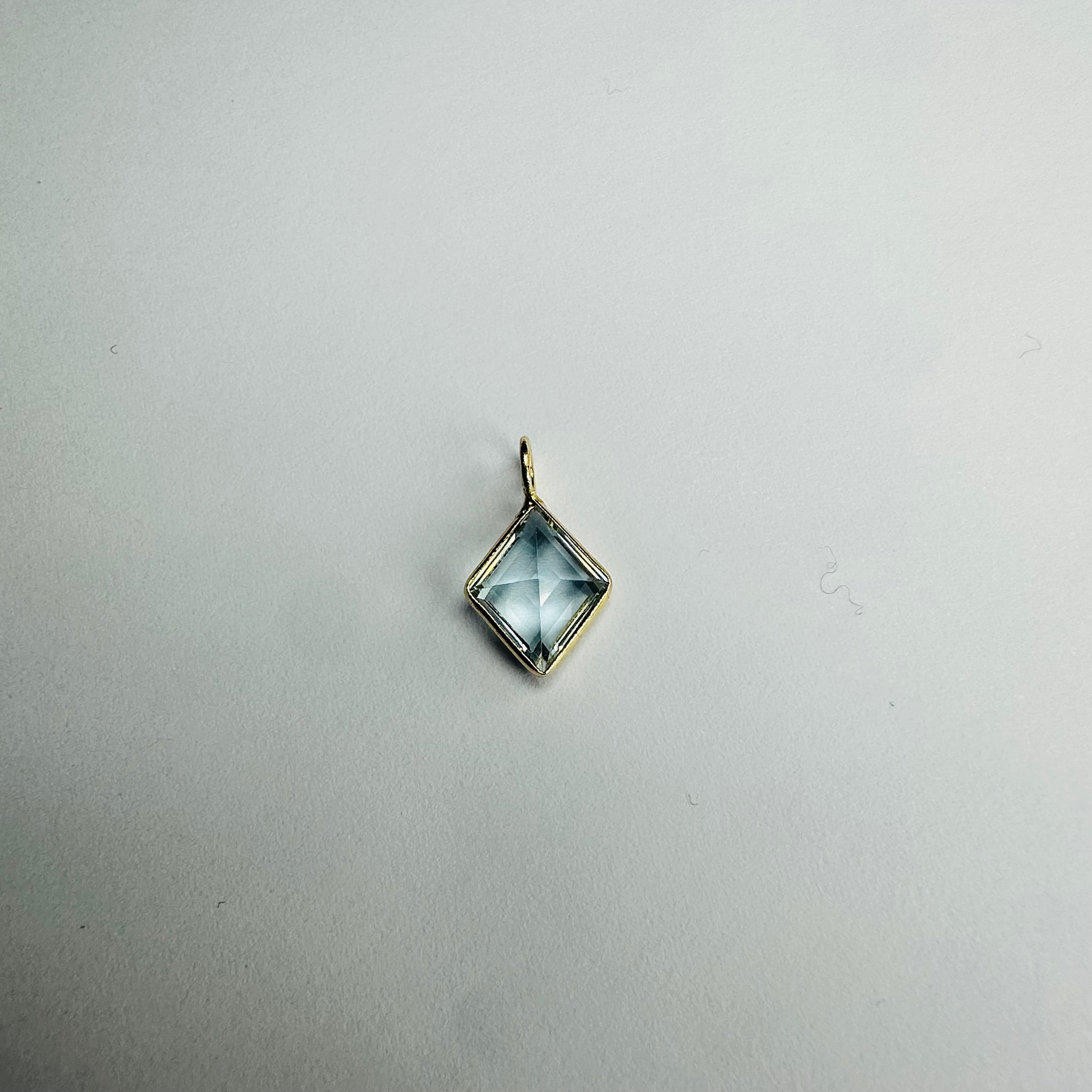 Blue Topaz 14K Yellow Gold Charm