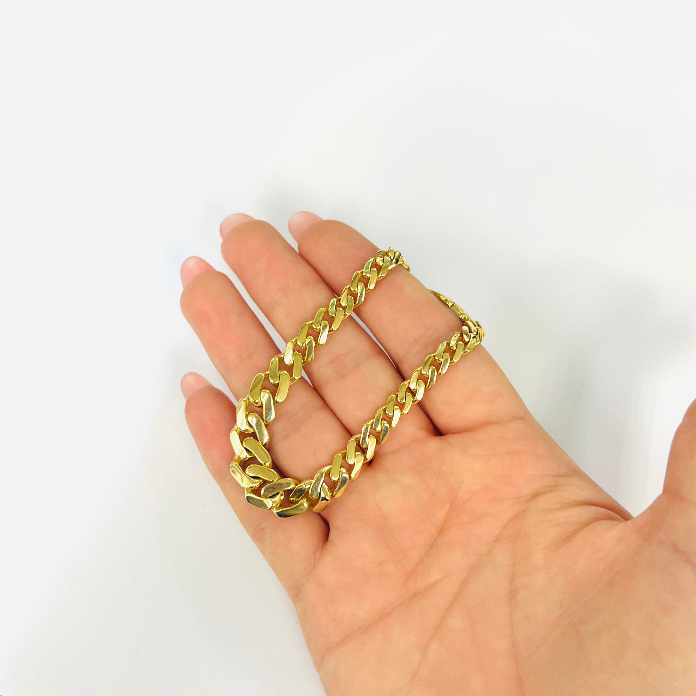 10K Solid Yellow Gold Monaco Bracelet 7”