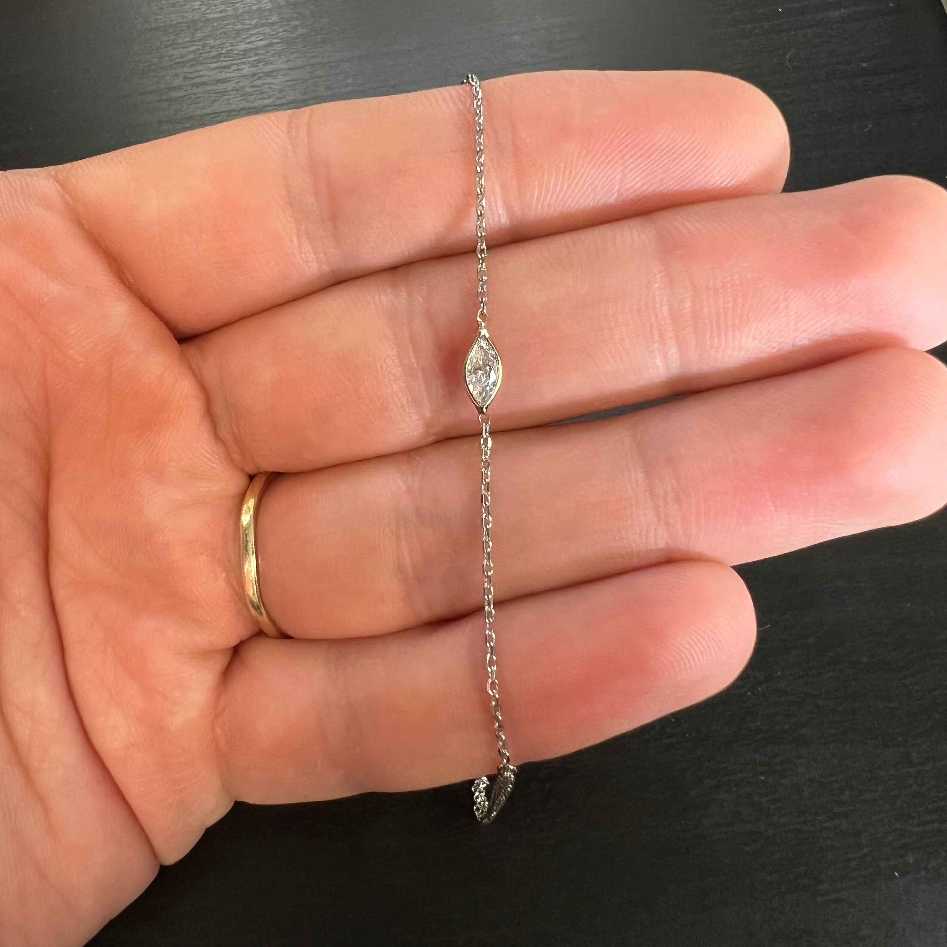 Marquis 14K White Gold Handchain