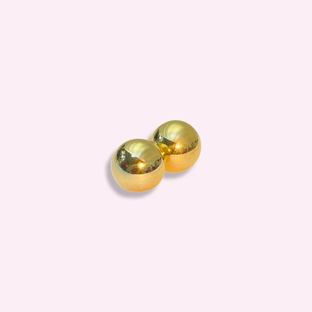 6mm 14K Yellow Gold Ball Sphere Earring Studs
