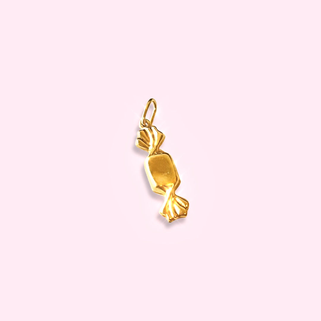 14K Yellow Gold Wrapped Candy Pendant Charm