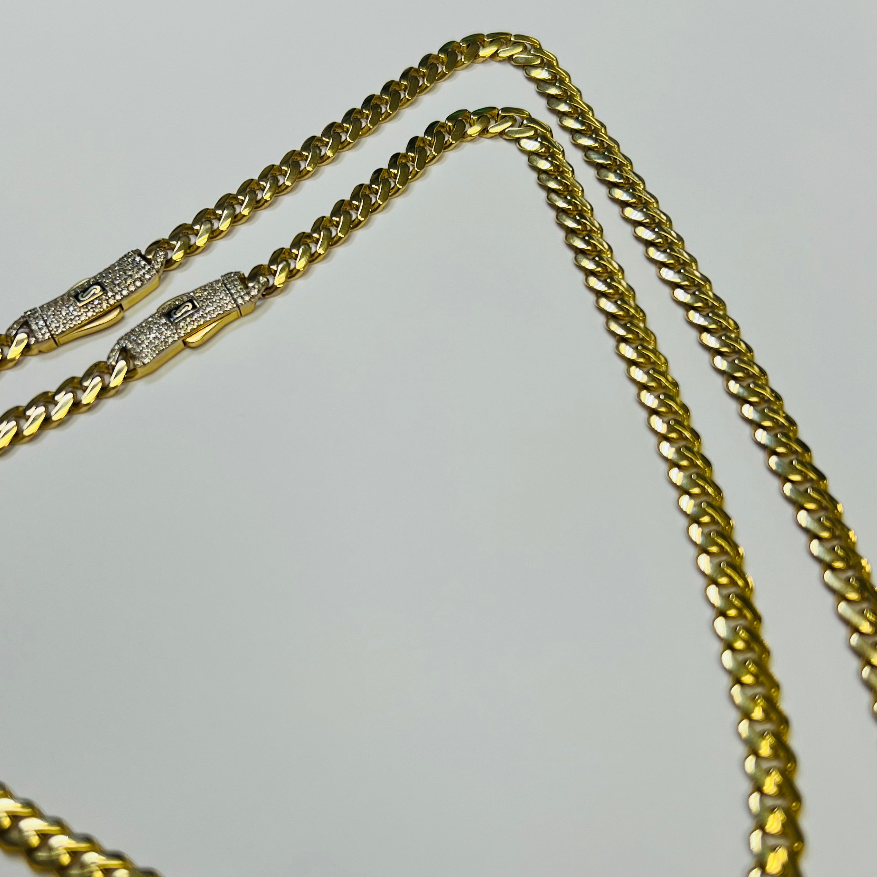 6mm 10K Yellow Gold Monaco Chain Necklace