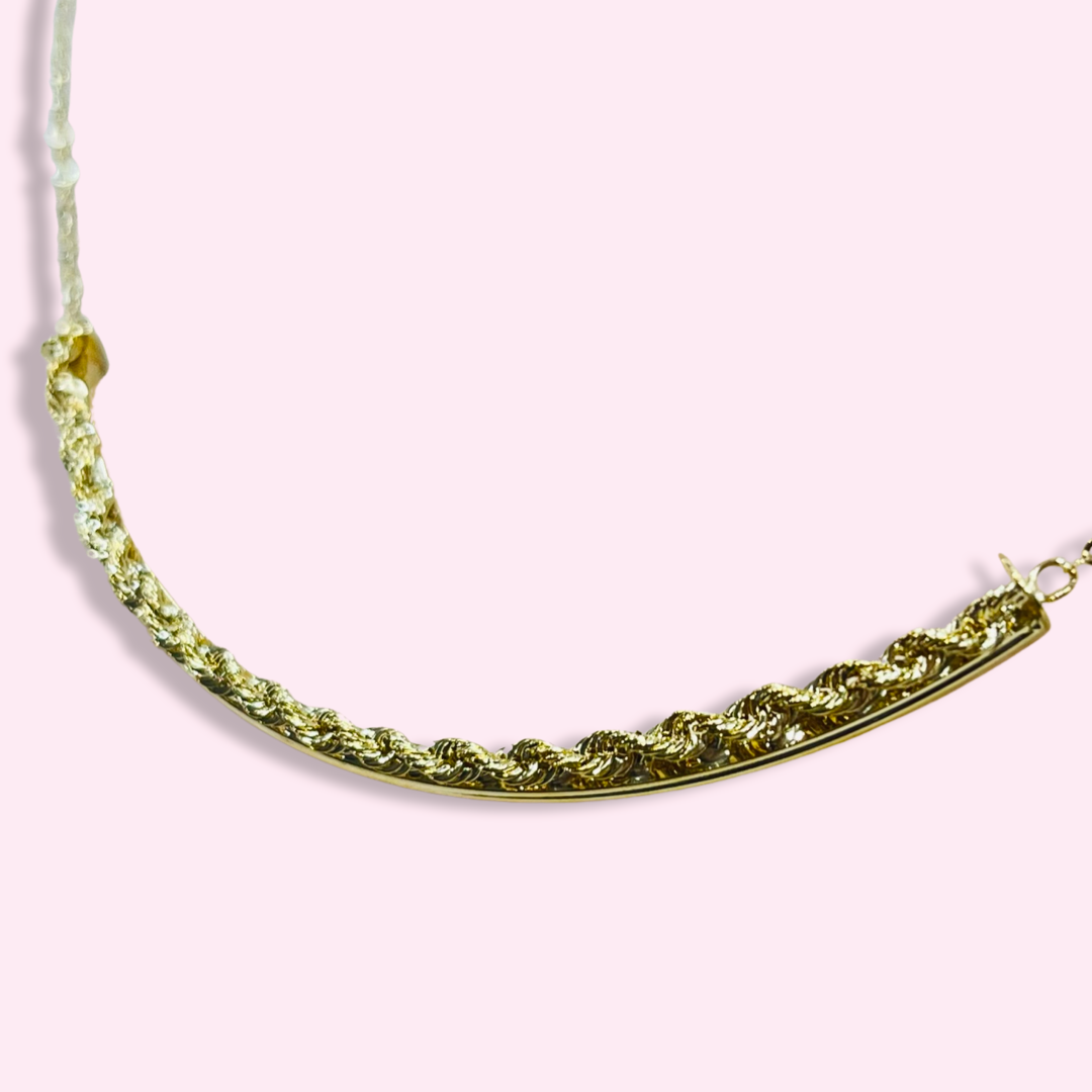 Rope Design Set 14K Yellow Gold Necklace 16-18”