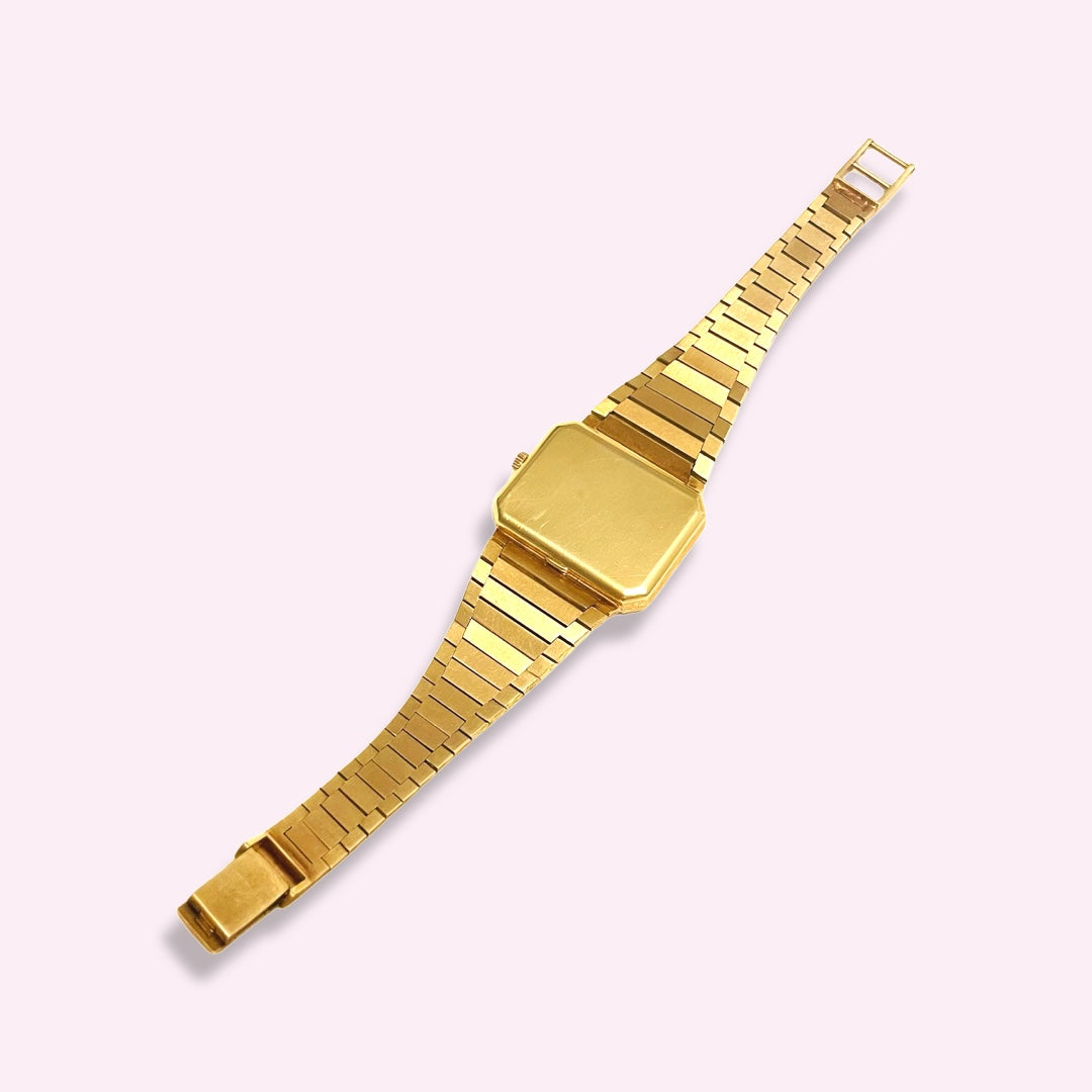 Omega De Ville Solid 18K Yellow Gold 1970s Vintage Unisex Wrist Watch