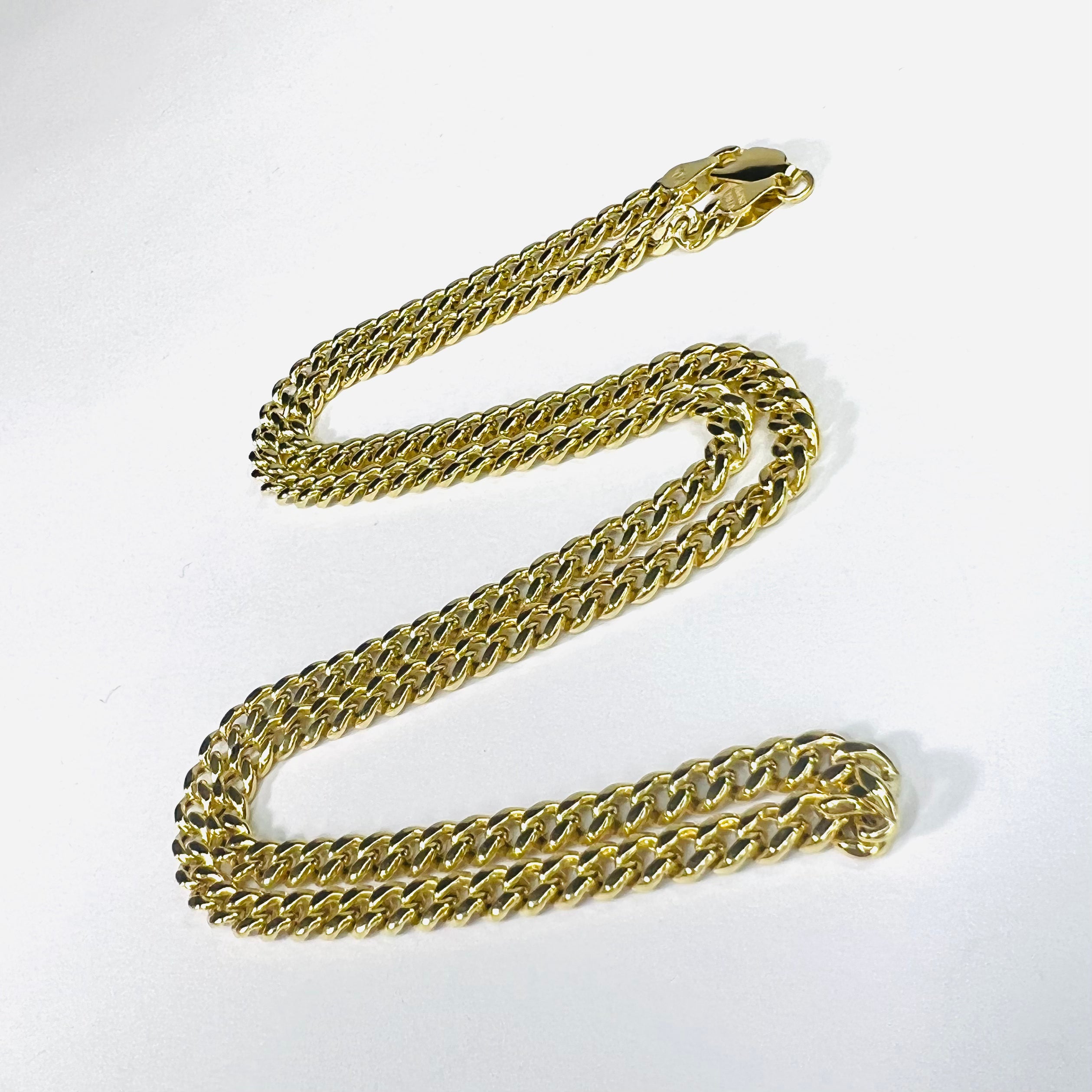 22" 5mm 10K Yellow Gold Curb Chain Necklace