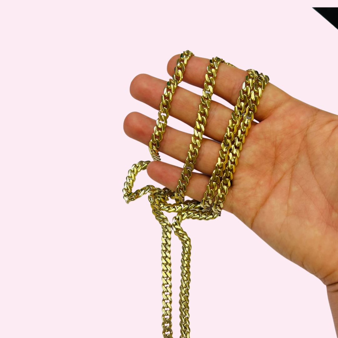 6mm 10K Yellow Gold Monaco Chain Necklace