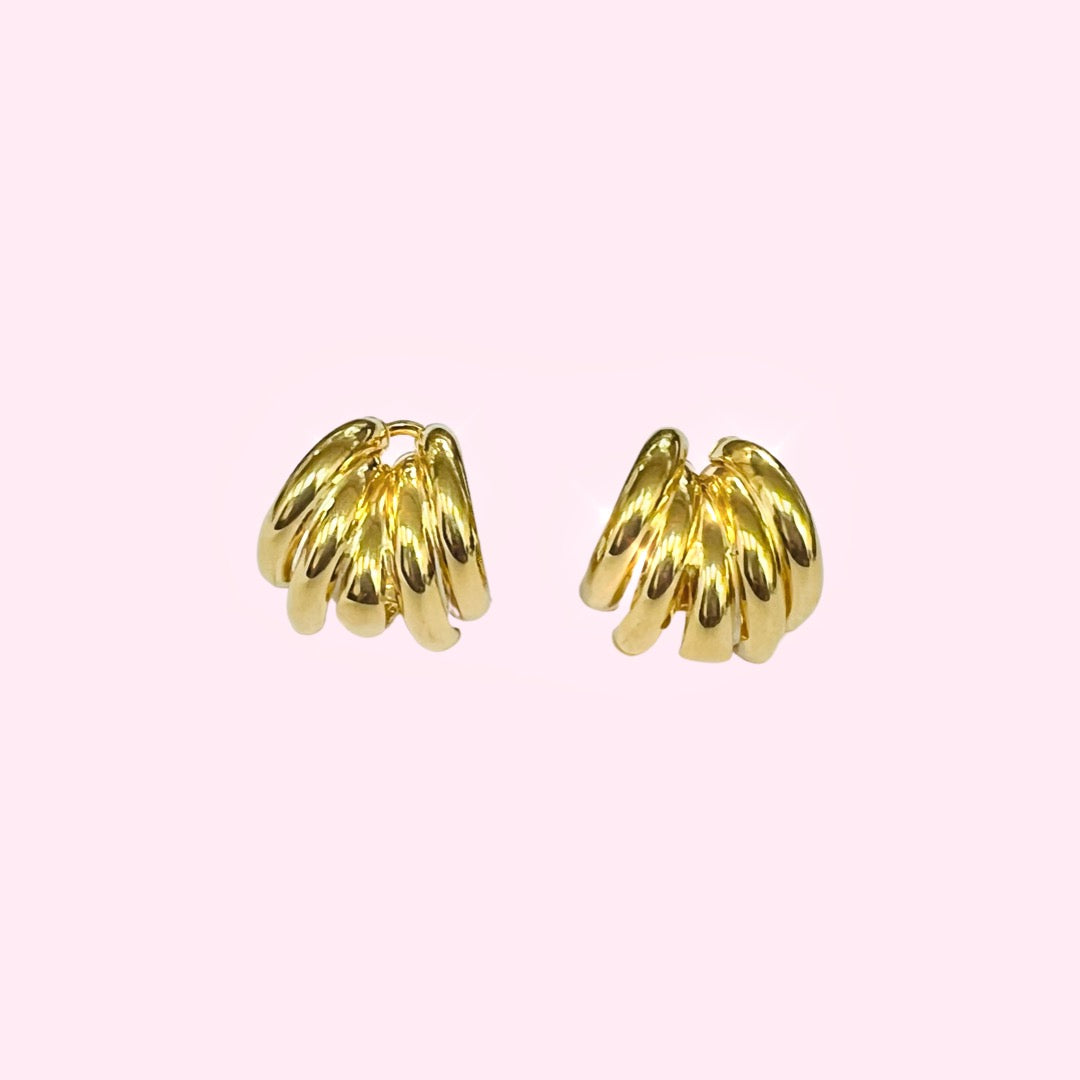 Glamorous 14K Yellow Gold Tubing Earrings .60”