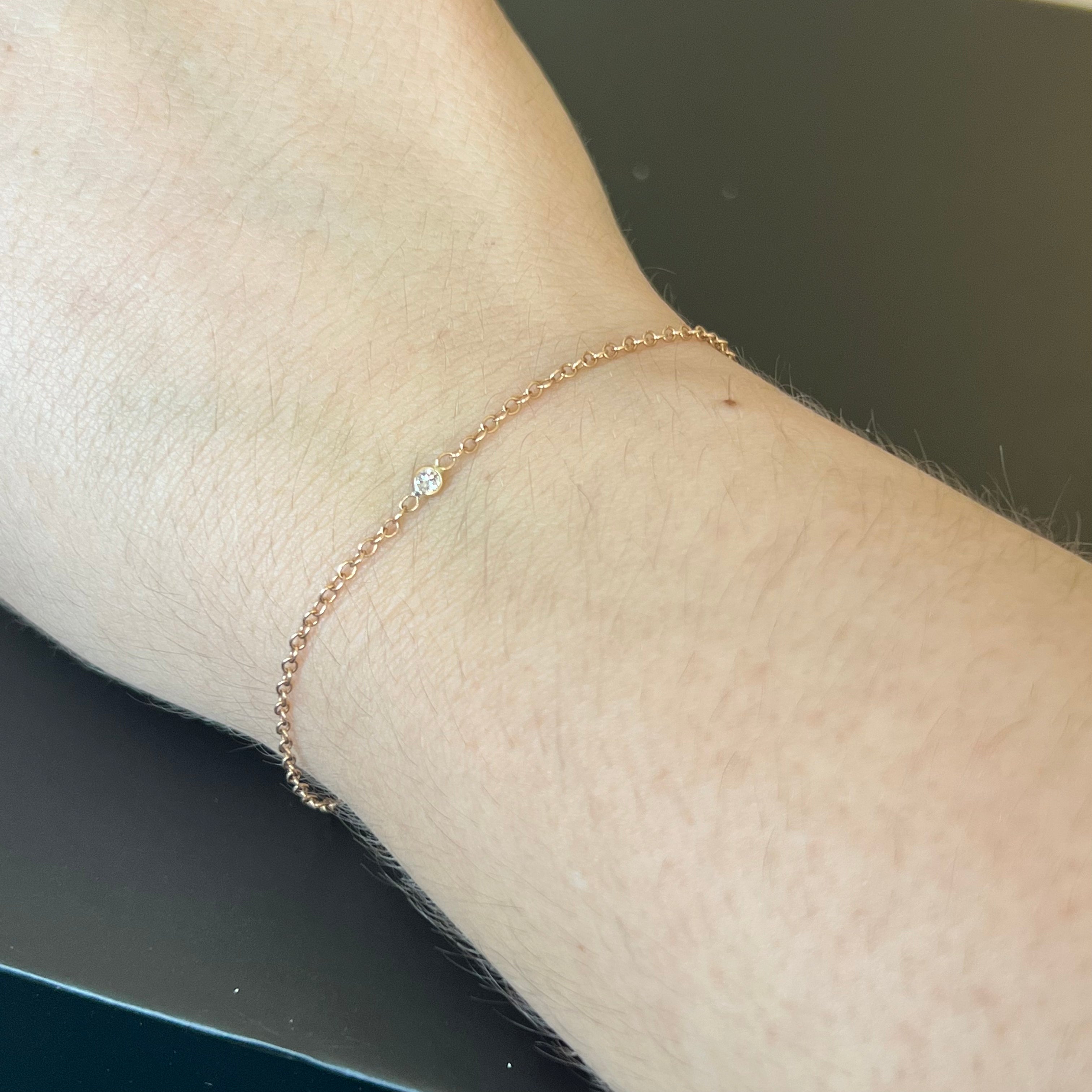 Diamond Bracelet in Solid 14k Rose Gold