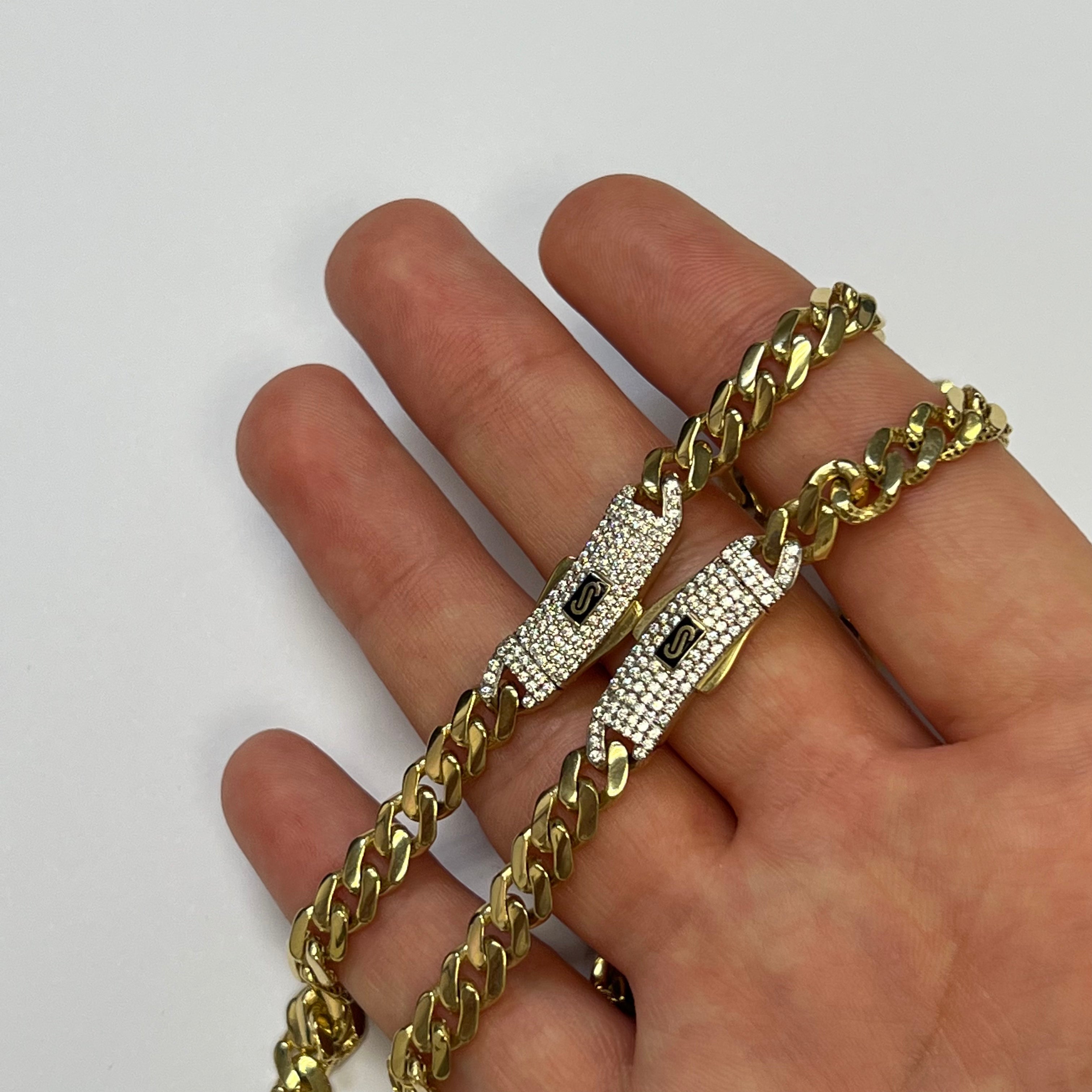 6mm 10K Yellow Gold Monaco Chain Necklace