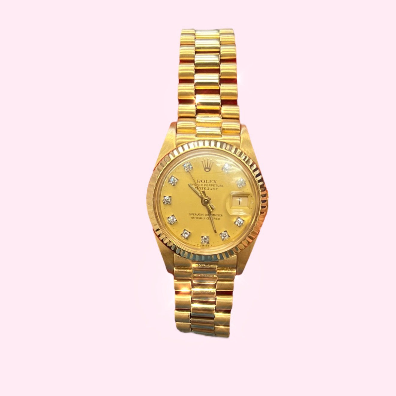 Solid 18K Yellow Gold Rolex Watch