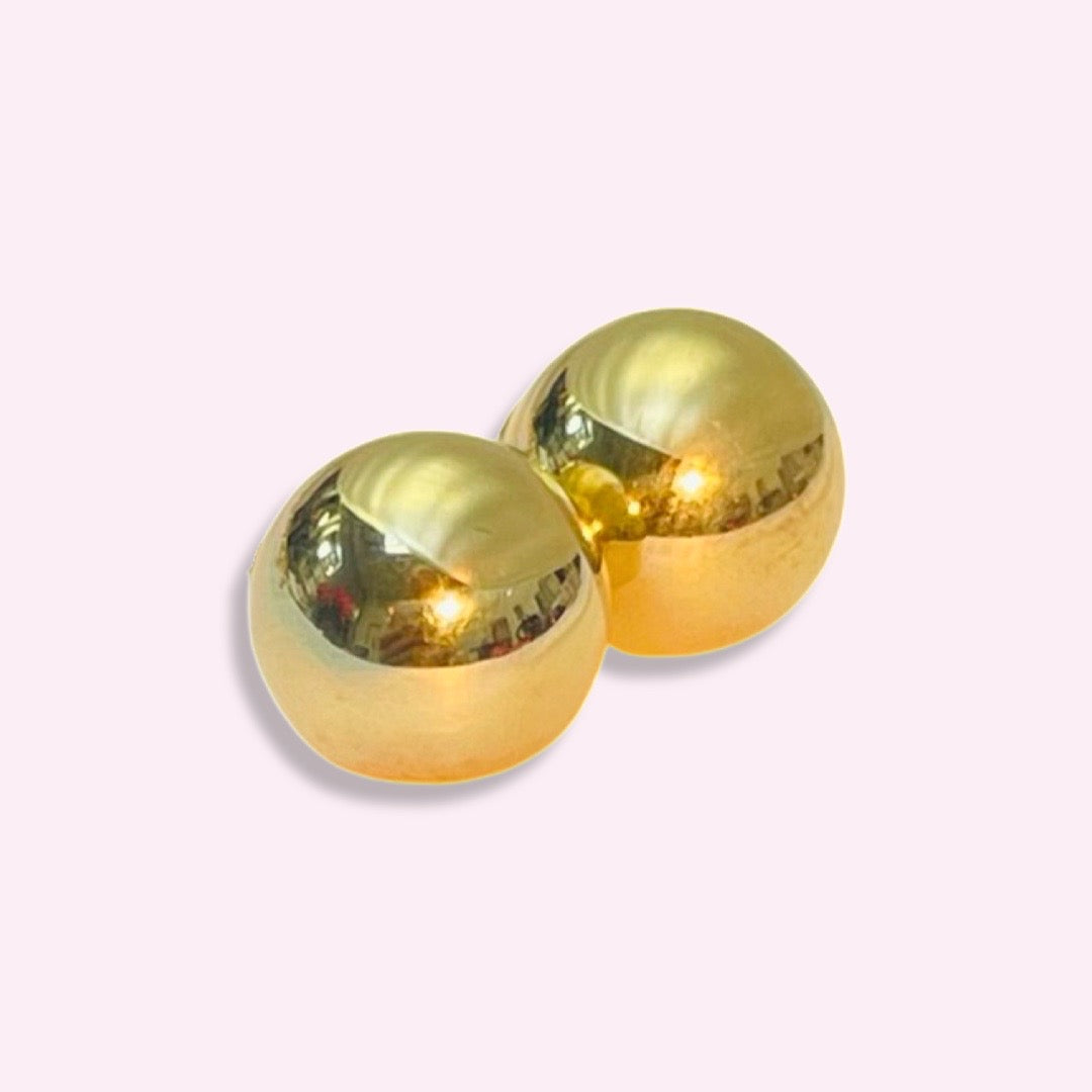 10mm 14K Yellow Gold Ball Sphere Earring Studs