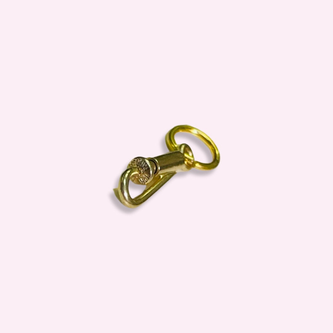 Solid 14K Yellow Gold Charm Clip Holder Pendant .50”