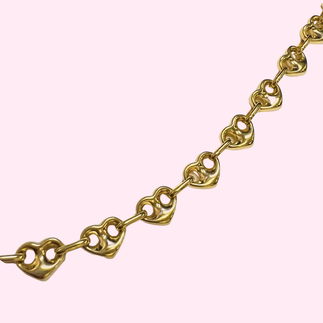 Gorgeous! 20” Gucci Heart Link 10K Yellow Gold Necklace