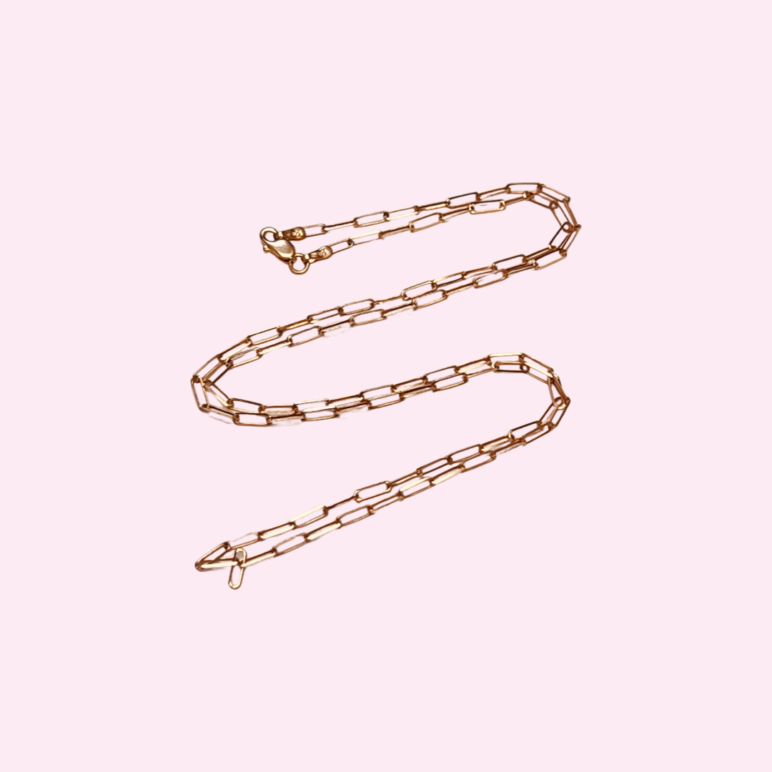 20” 5x2mm 14K Rose Gold Paperclip Chain