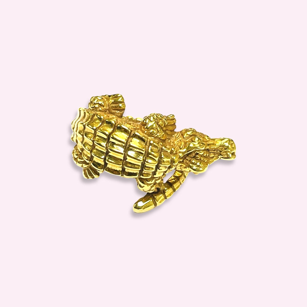 14K Yellow Gold Alligator Ring Size 8.0