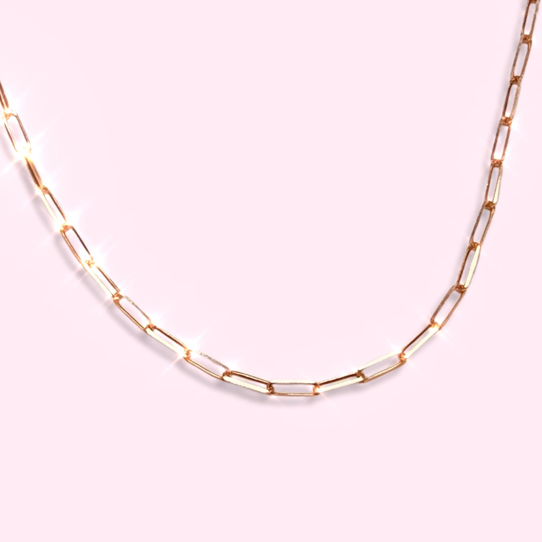 20” 5x2mm 14K Rose Gold Paperclip Chain