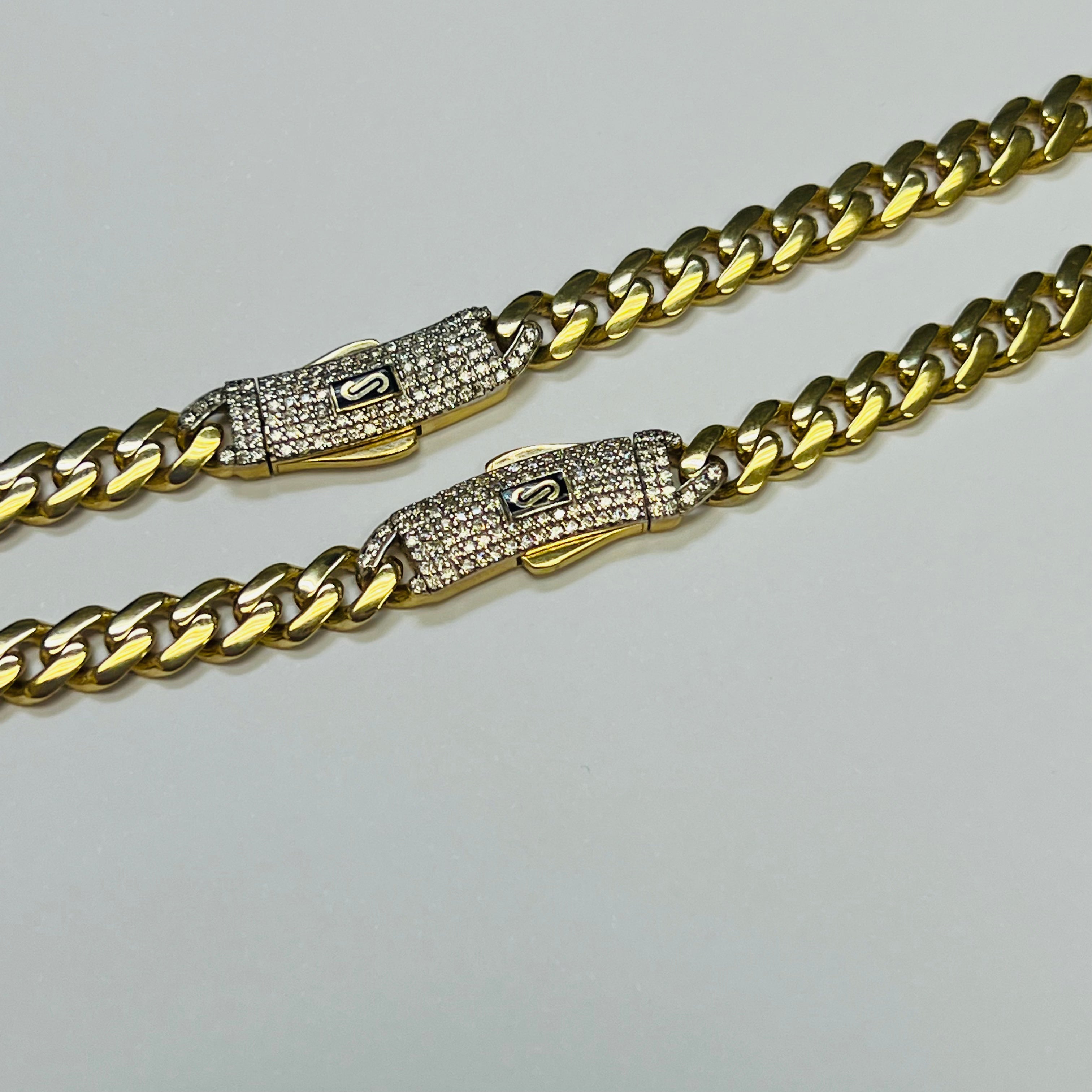 6mm 10K Yellow Gold Monaco Chain Necklace